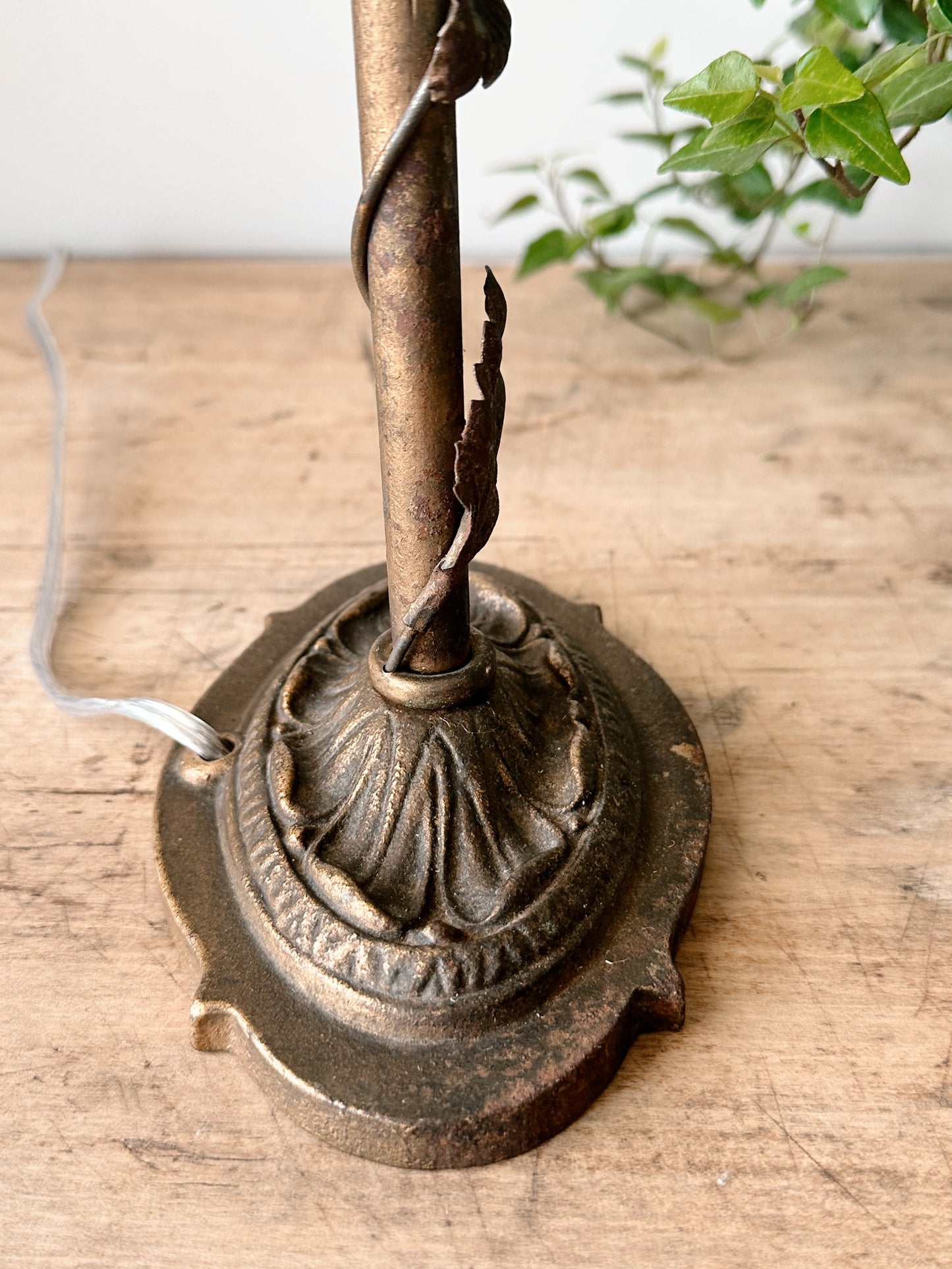 Vintage Iron Floral Lamp