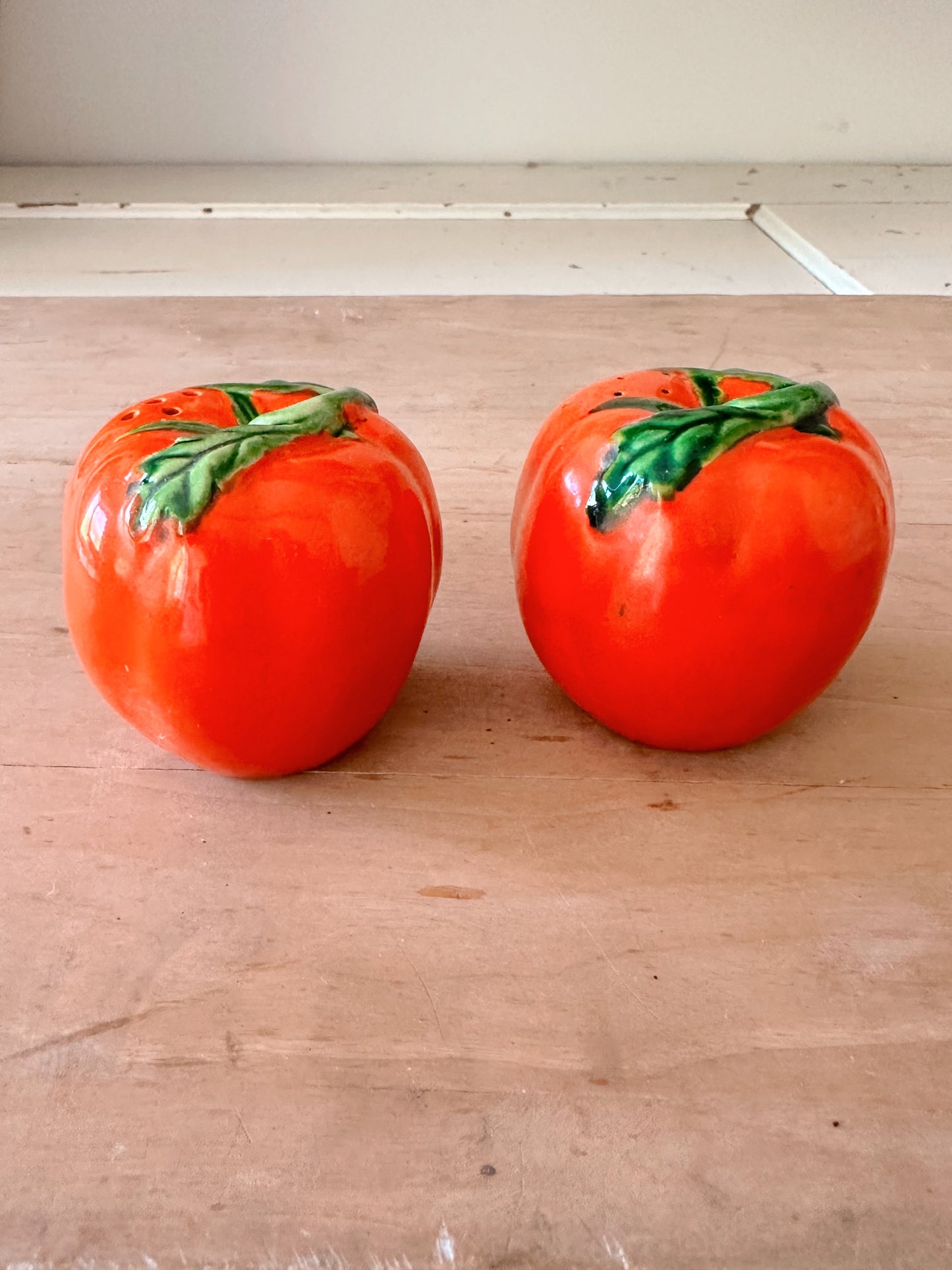 Vintage Tomato Salt & Pepper Shakers (Japan)