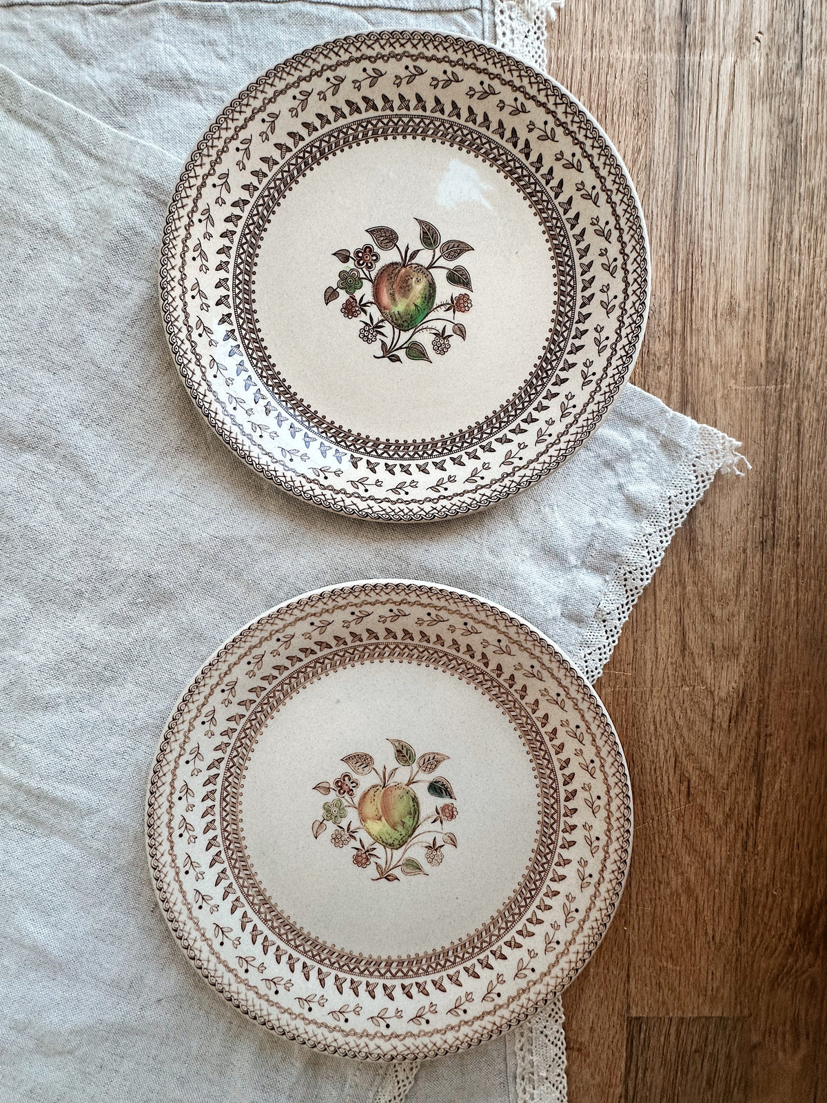 Pair of Vintage Johnson Bros “Fruit Sampler” Dessert Plates