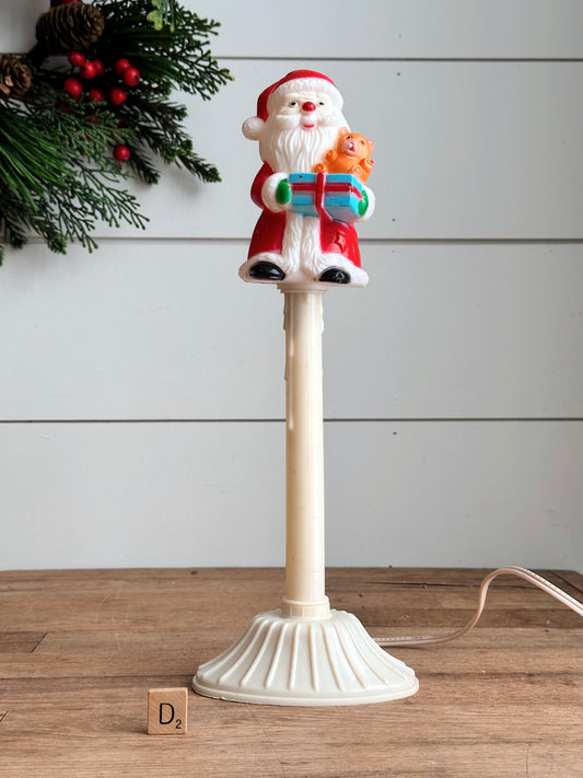 Rare Vintage Electric Santa Blow Mold Window Candle