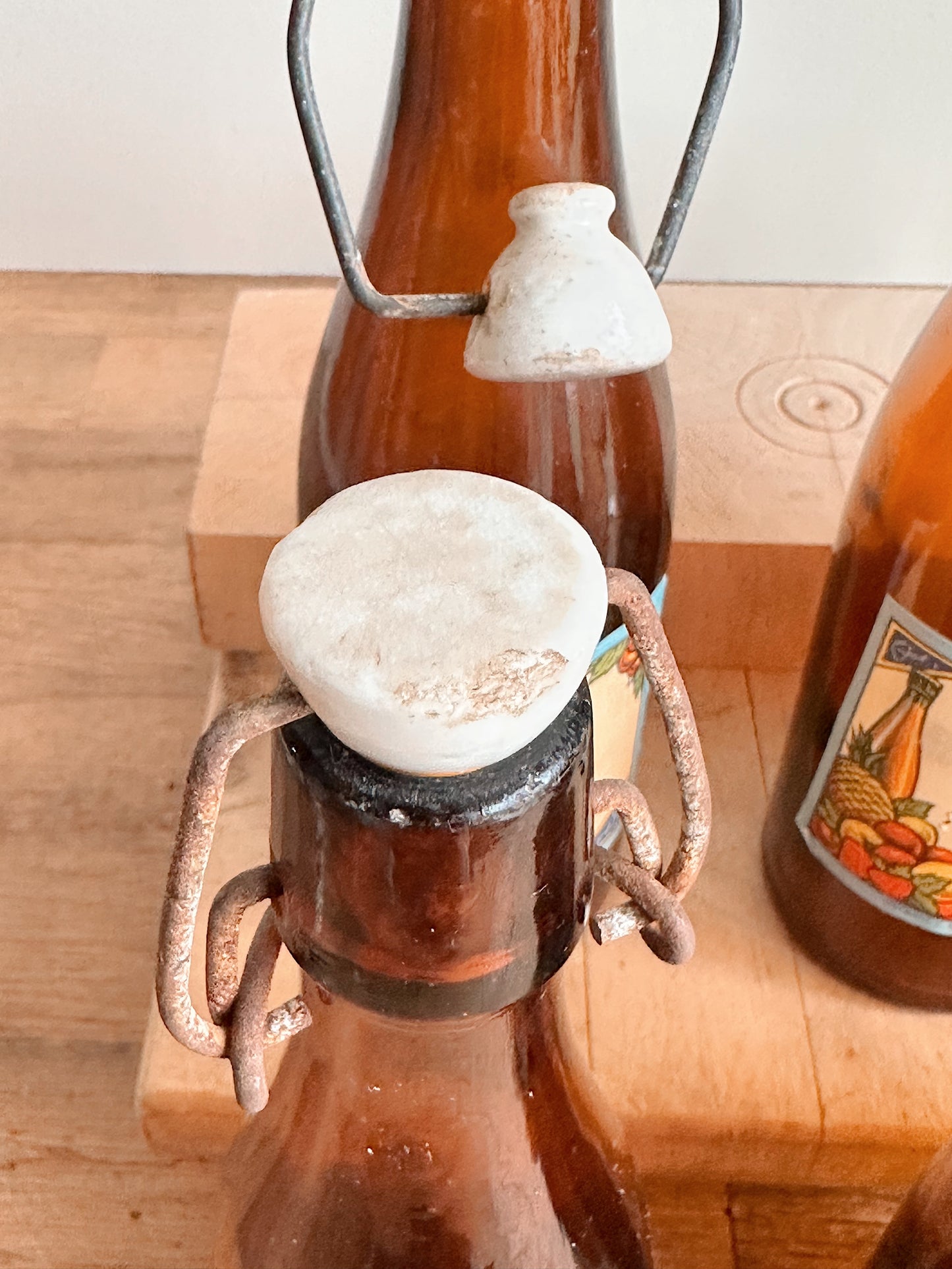 Vintage Amber Bottles (set of 3)