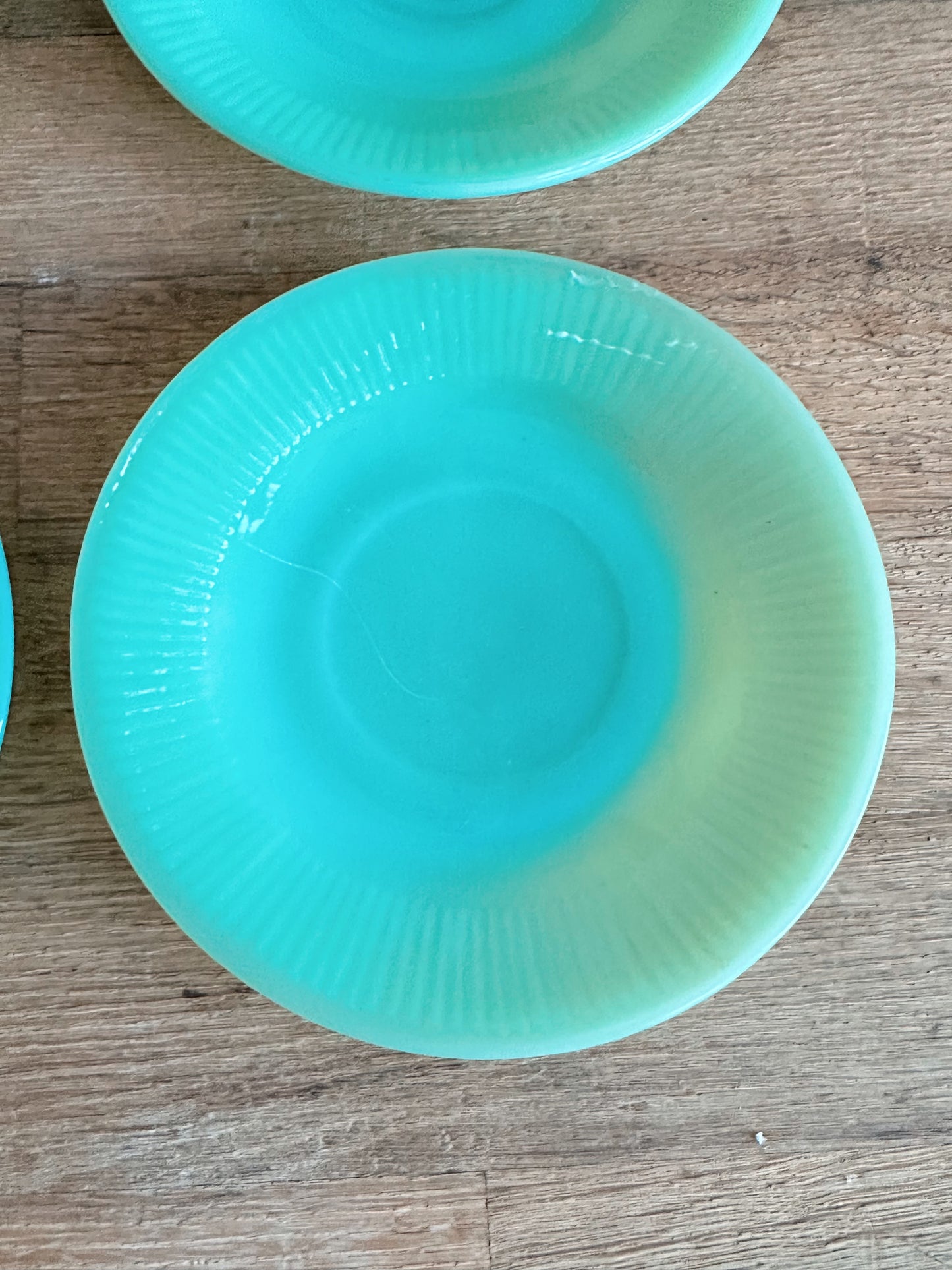 Set of Four Vintage Jadeite Saucers