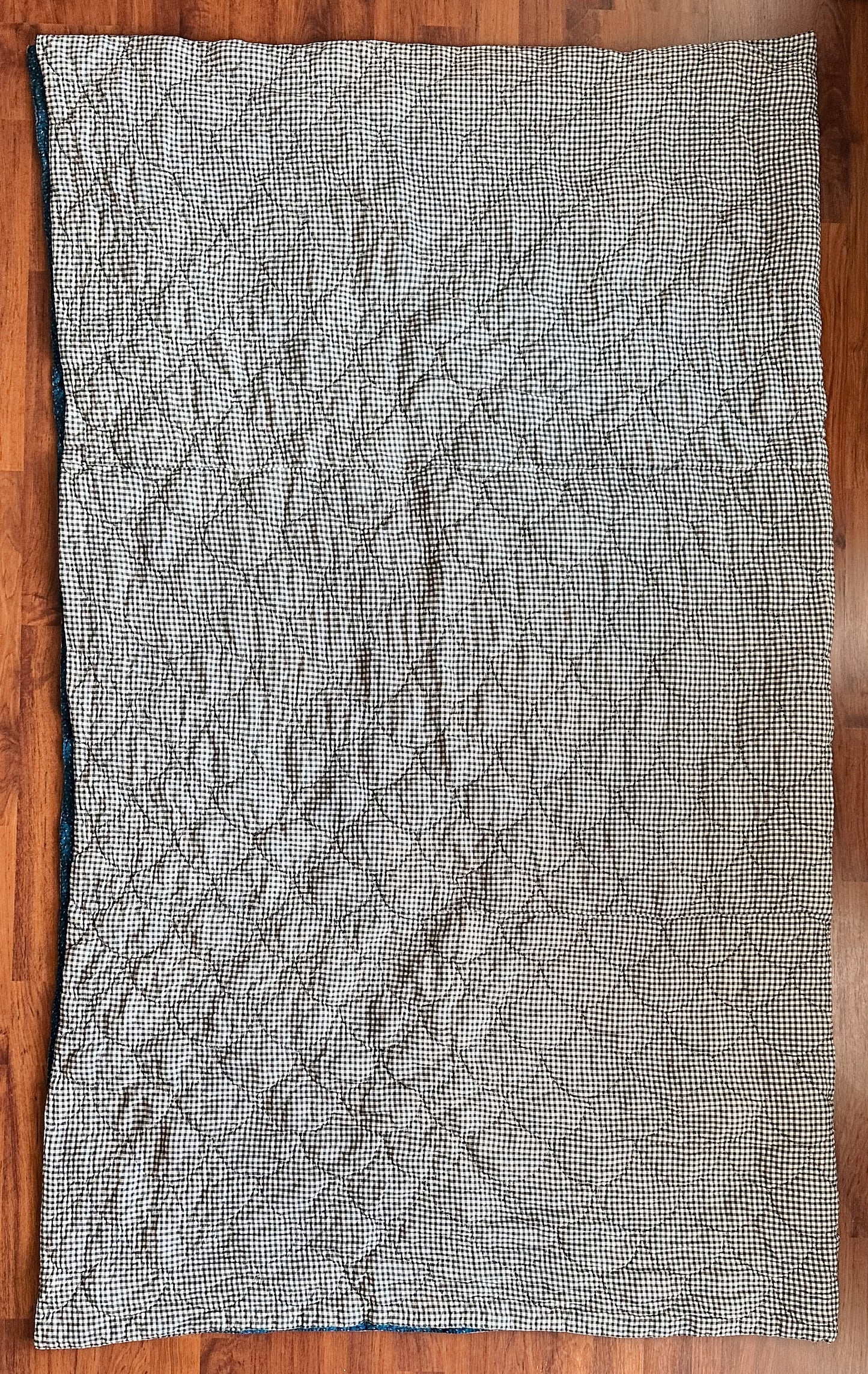 Vintage Hand Quilted Abstract Patchwork Quilt