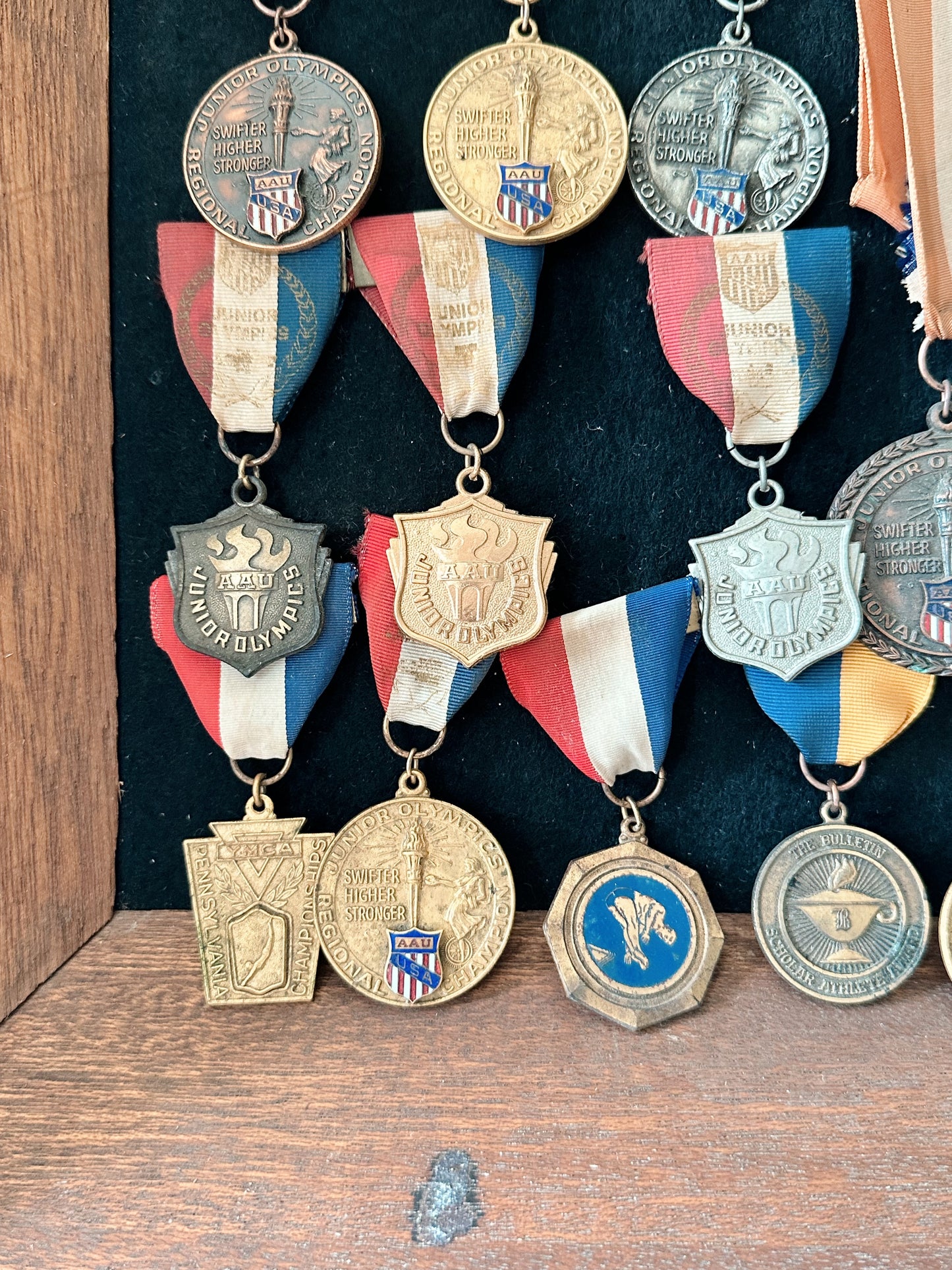 Vintage Framed Junior Olympic Medal Collection