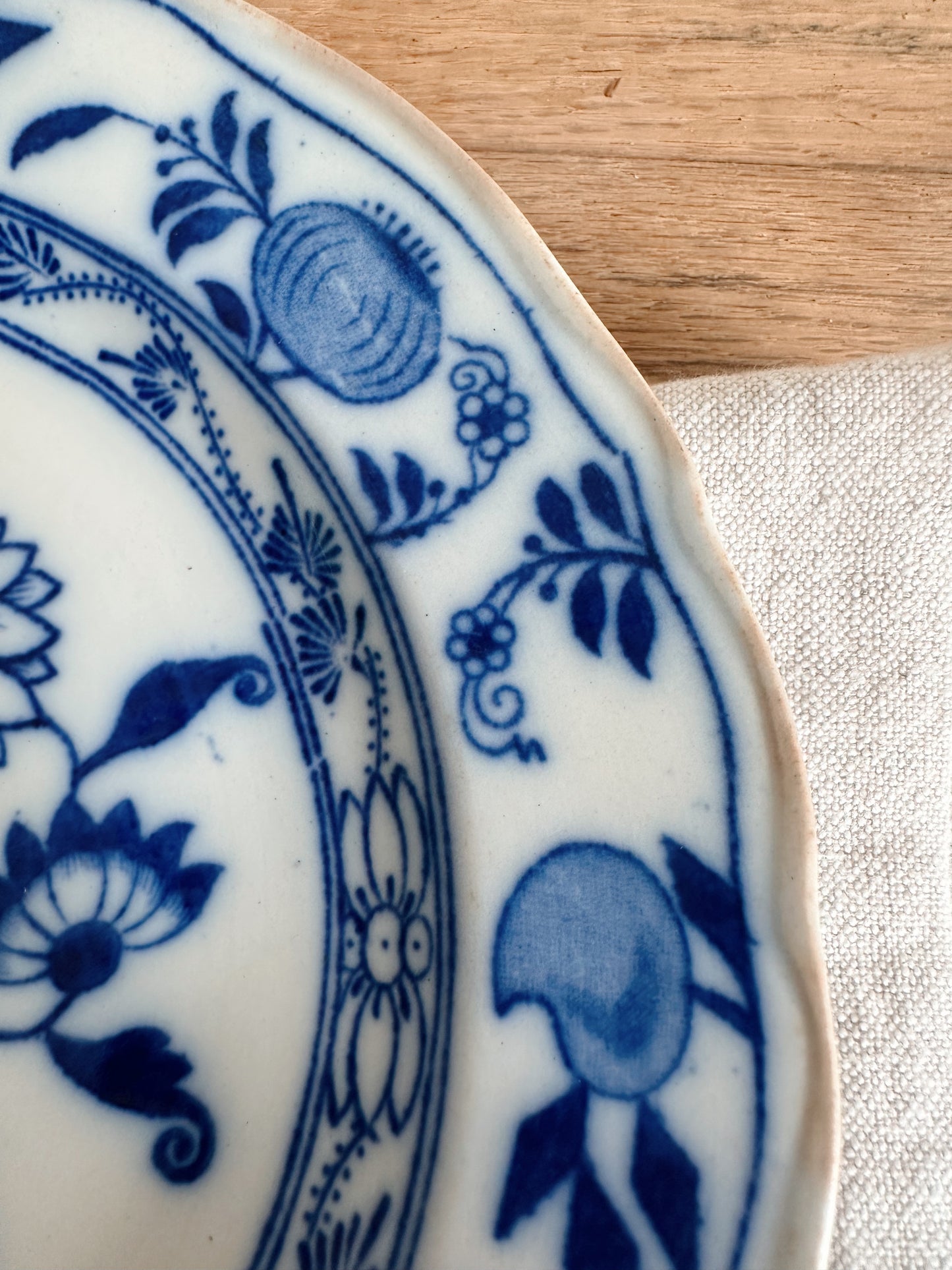 Pair of Antique English Onion Ware Plates