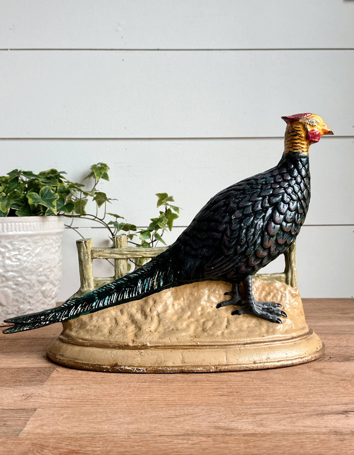 Vintage Cast Iron Pheasant Door Stop
