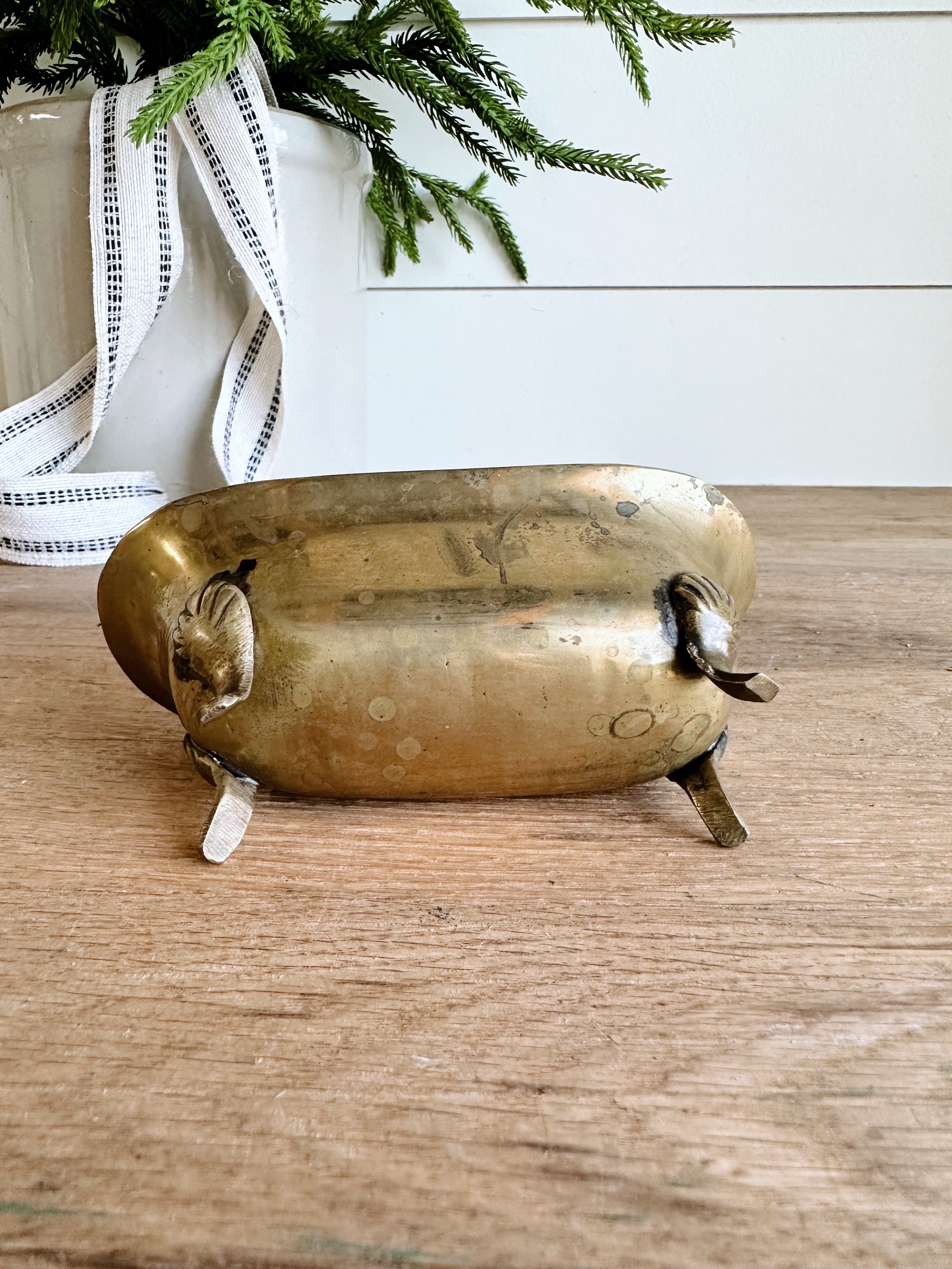 You Choose the Scent - Brass Bathtub Vintage Vessel Candle