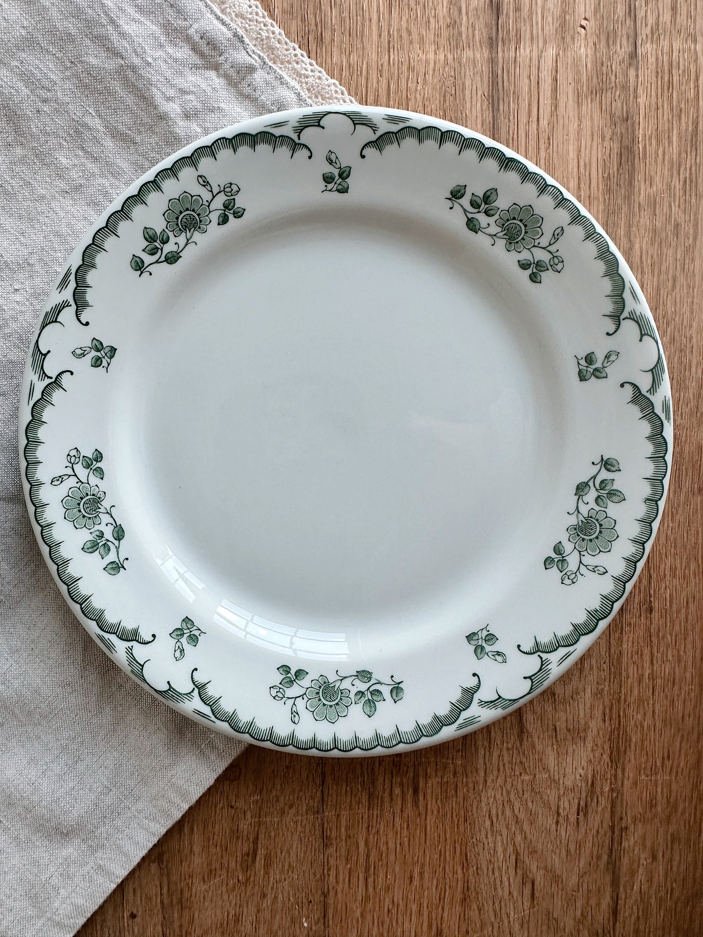 Pair of Vintage Shenago China Restaurant Ware Plates, Chardon Rose Pattern