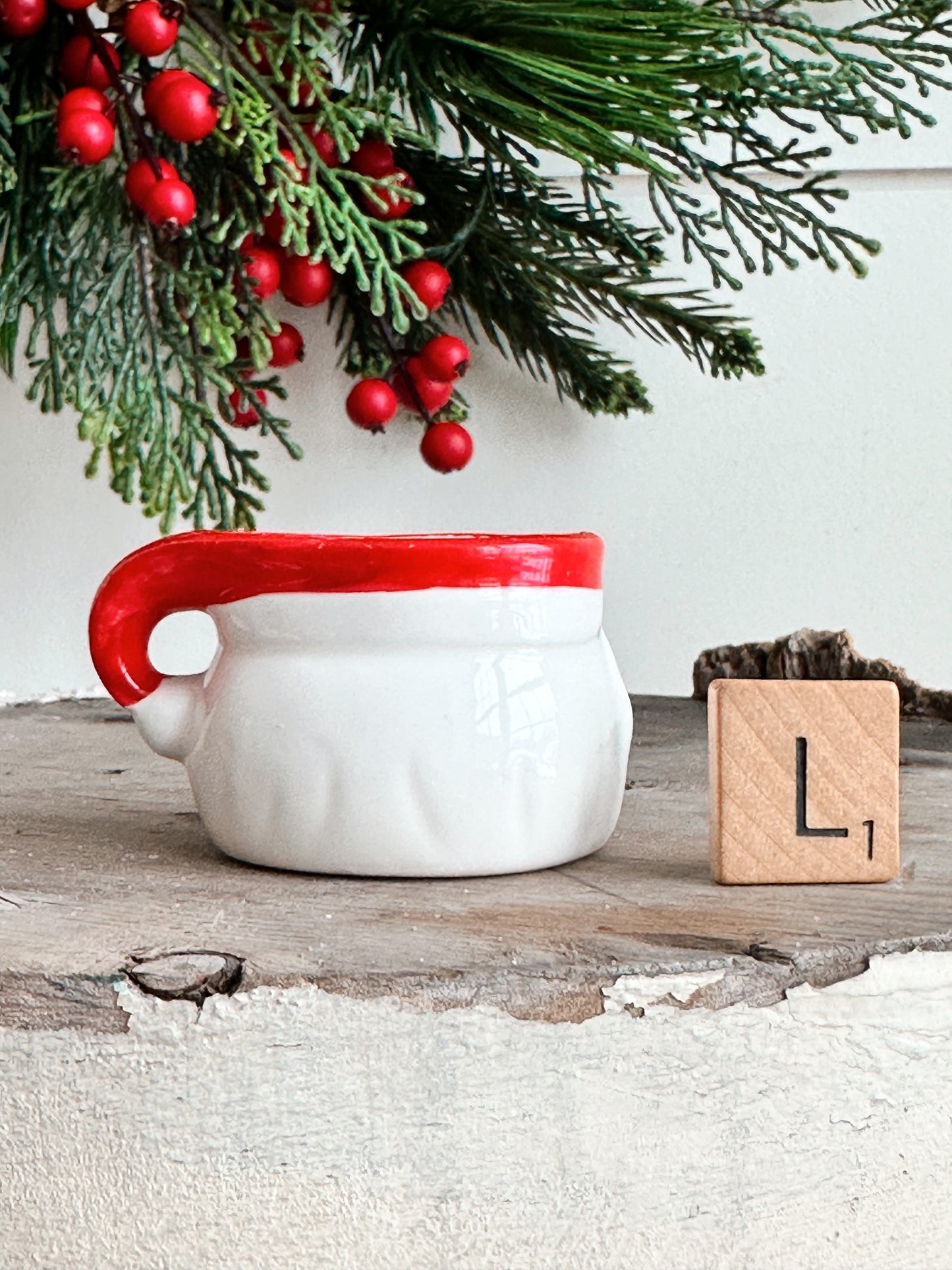 Vintage Mini Holt Howard Winking Santa Mug