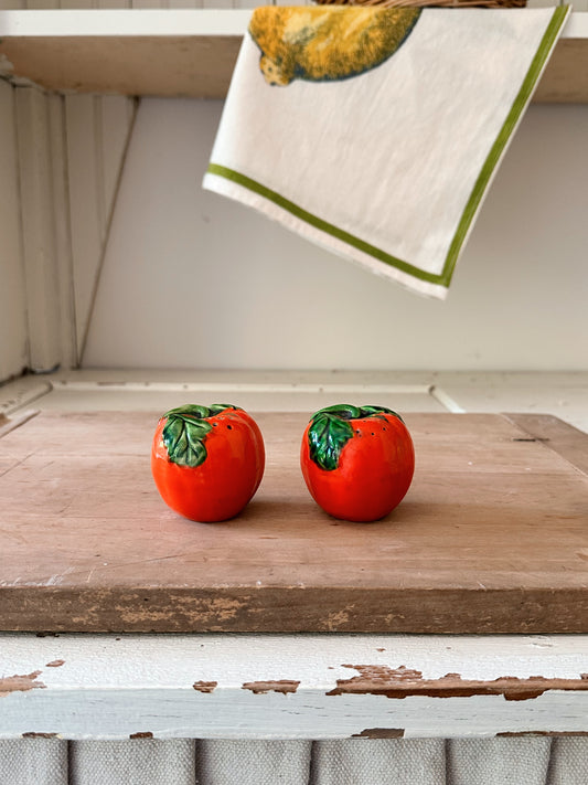 Vintage Tomato Salt & Pepper Shakers (Japan)