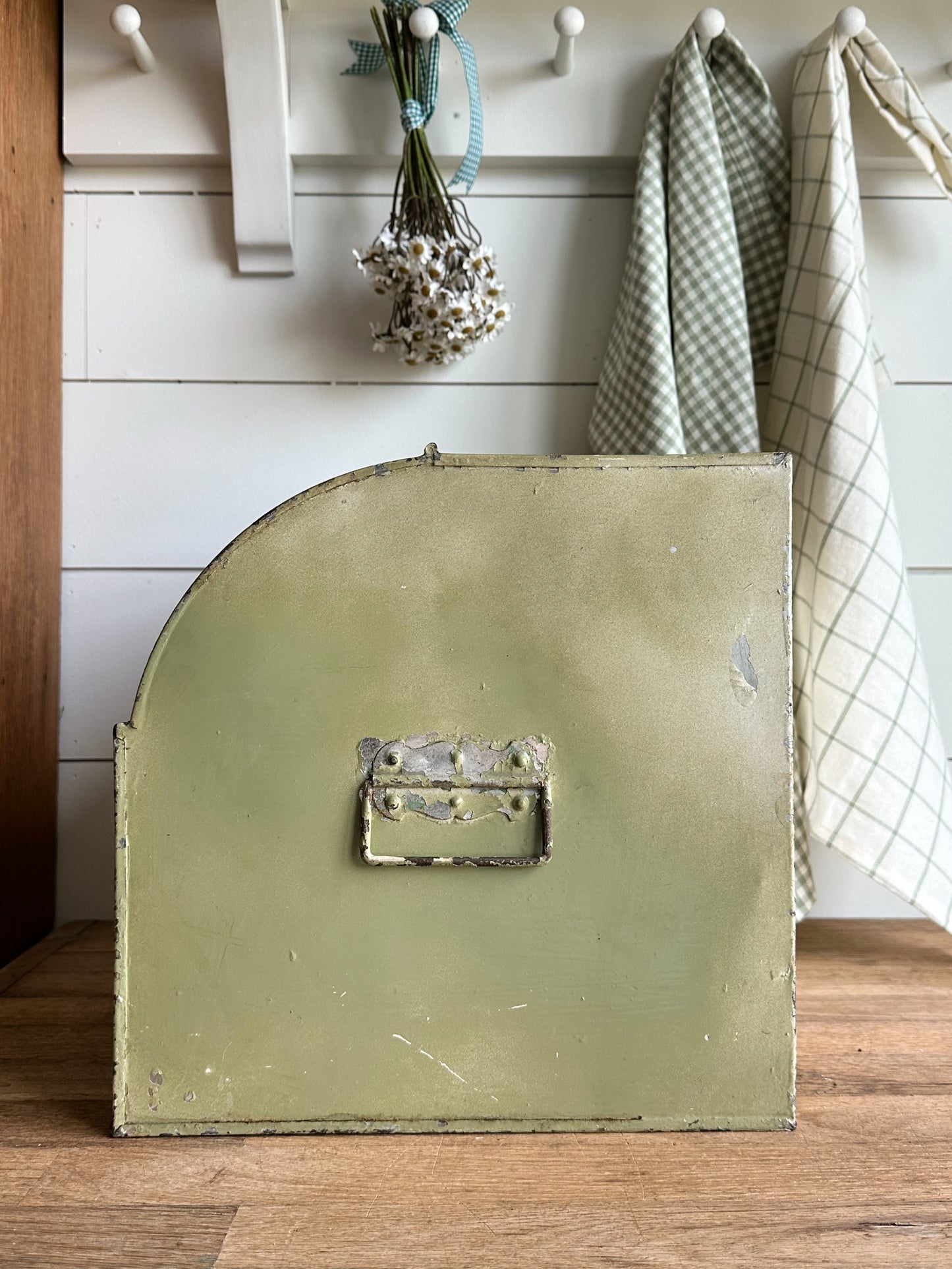 Vintage Roll Top Metal Bread Box