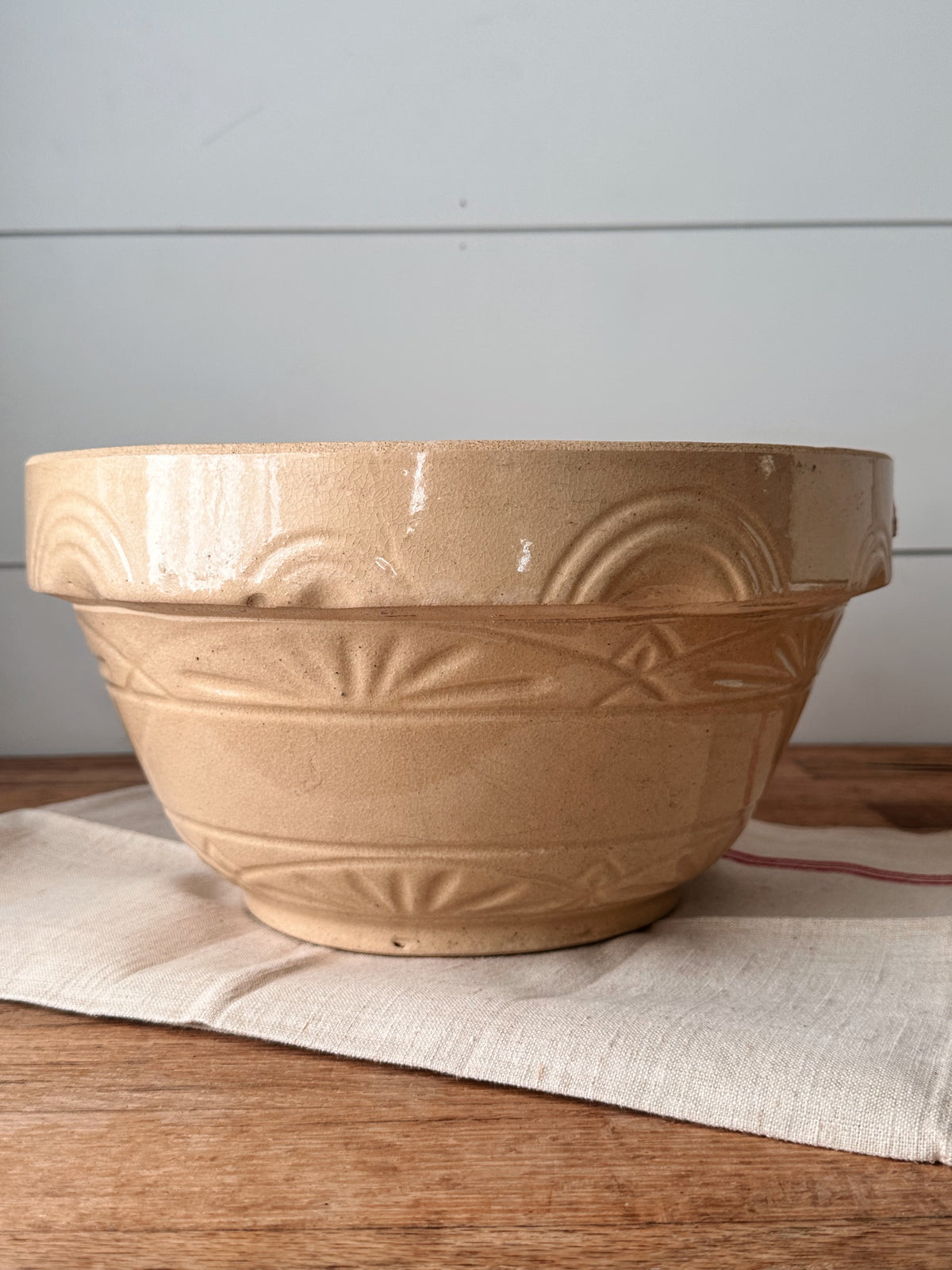 12.5” Vintage Robinson Ransbottom Stoneware Mixing Bowl
