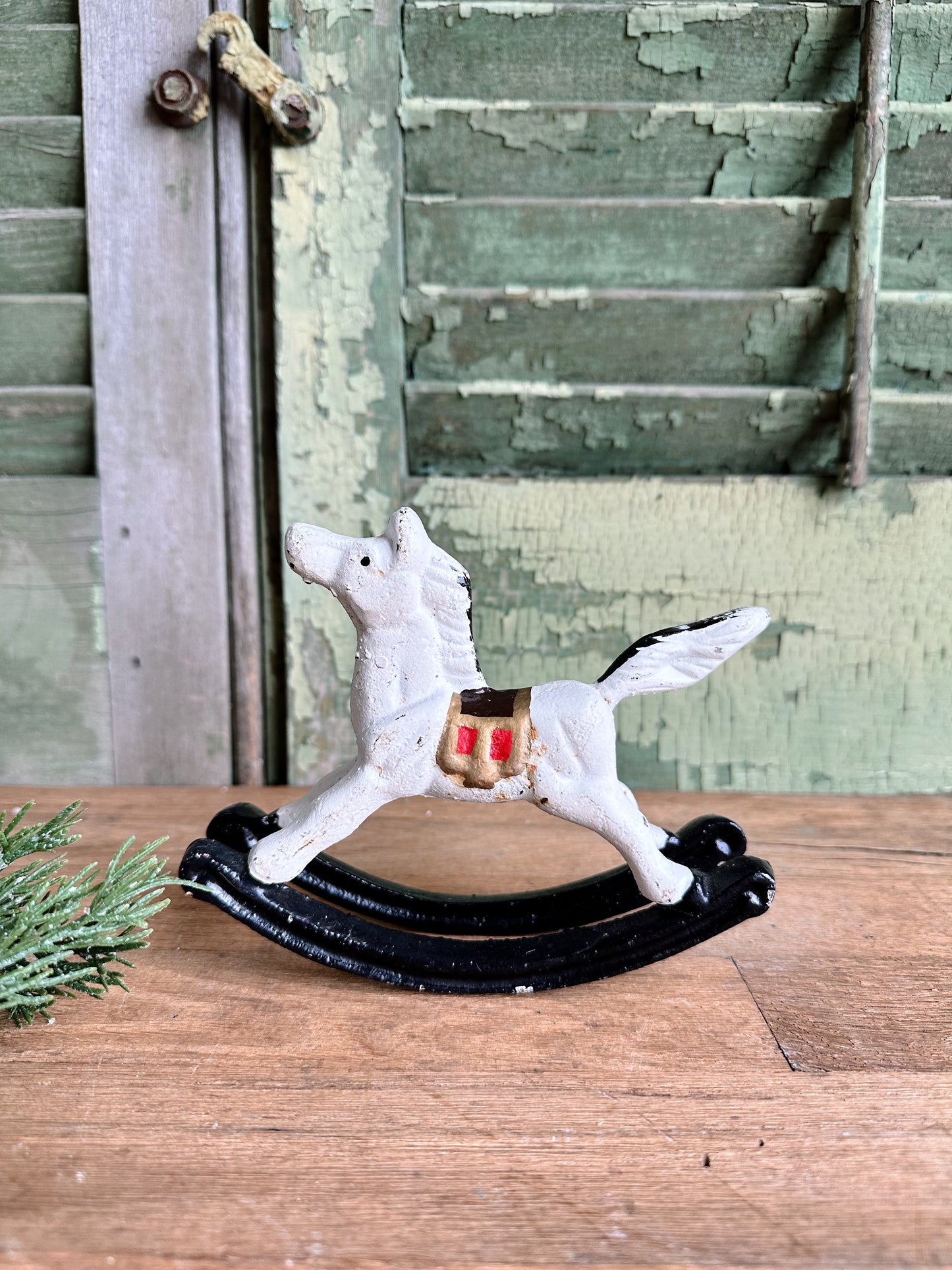 Vintage Cast Iron Rocking Horse