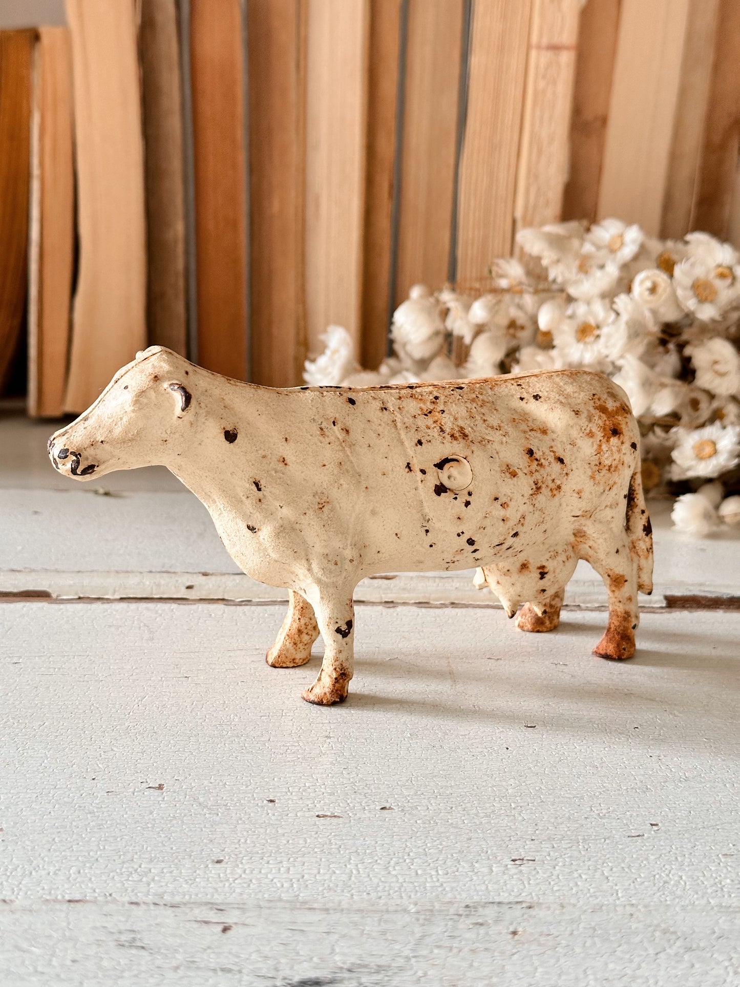 Vintage Cast Iron Cow