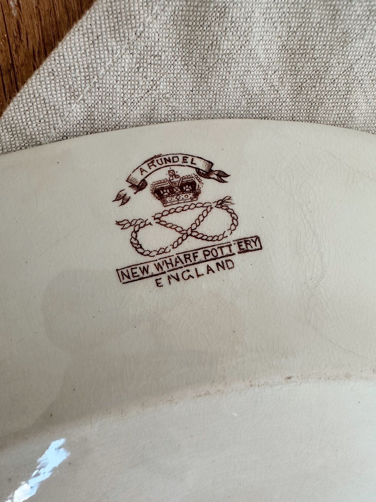Antique New Wharf Pottery Ironstone Transferware Platter