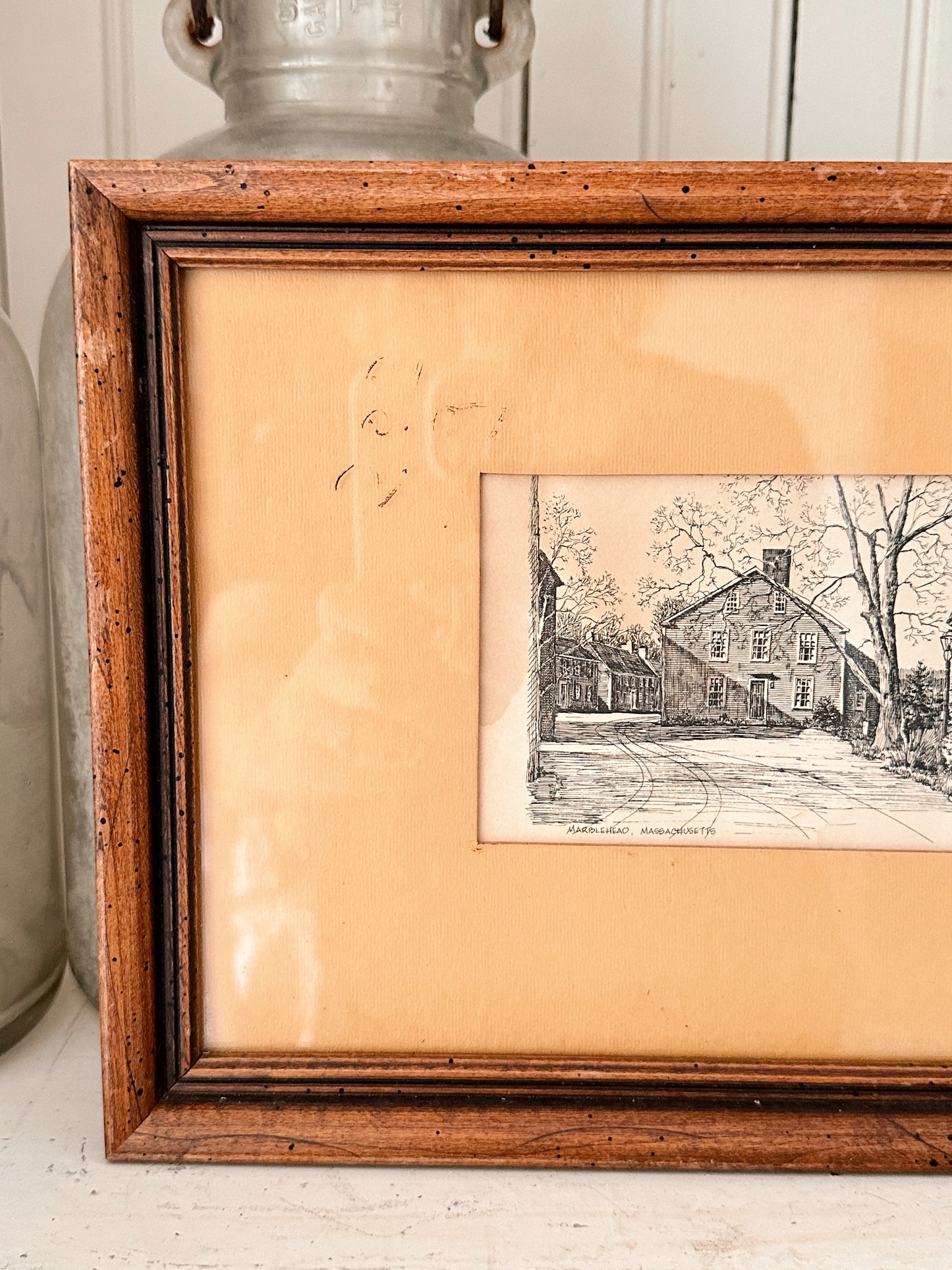 Vintage Pencil Sketch - Marblehead, Massachusetts