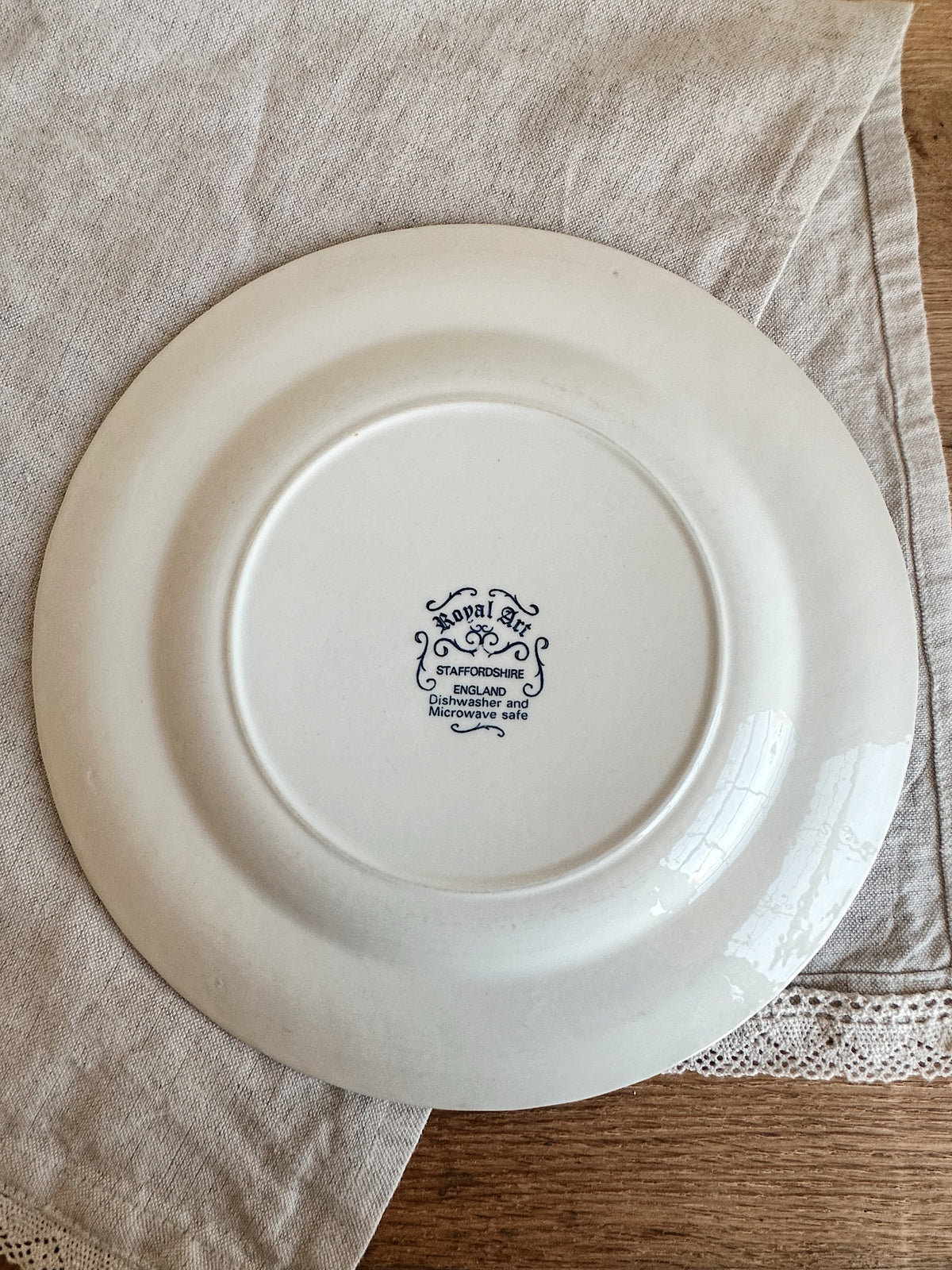 Pair of Vintage Royal Staffordshire Blue & White Transferware Dinner Plates