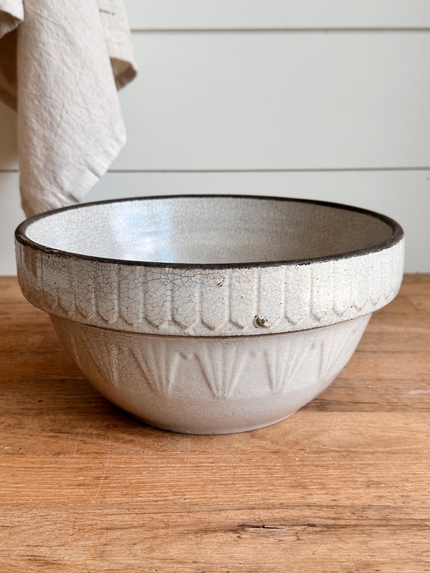 Vintage Picket Fence Stoneware Bowl