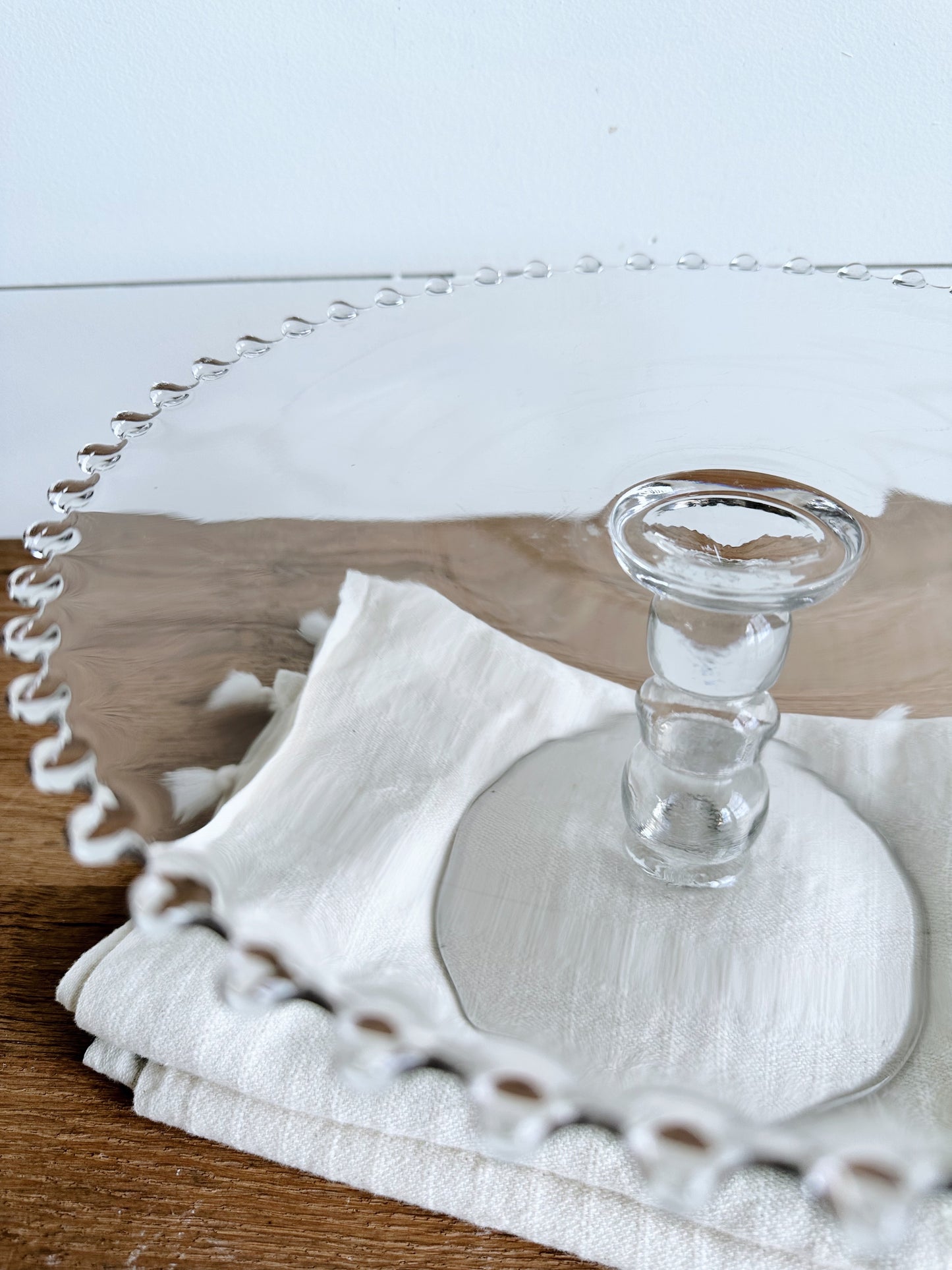 Vintage Candlewick Clear Glass Cake Stand by Imperial Glass Co