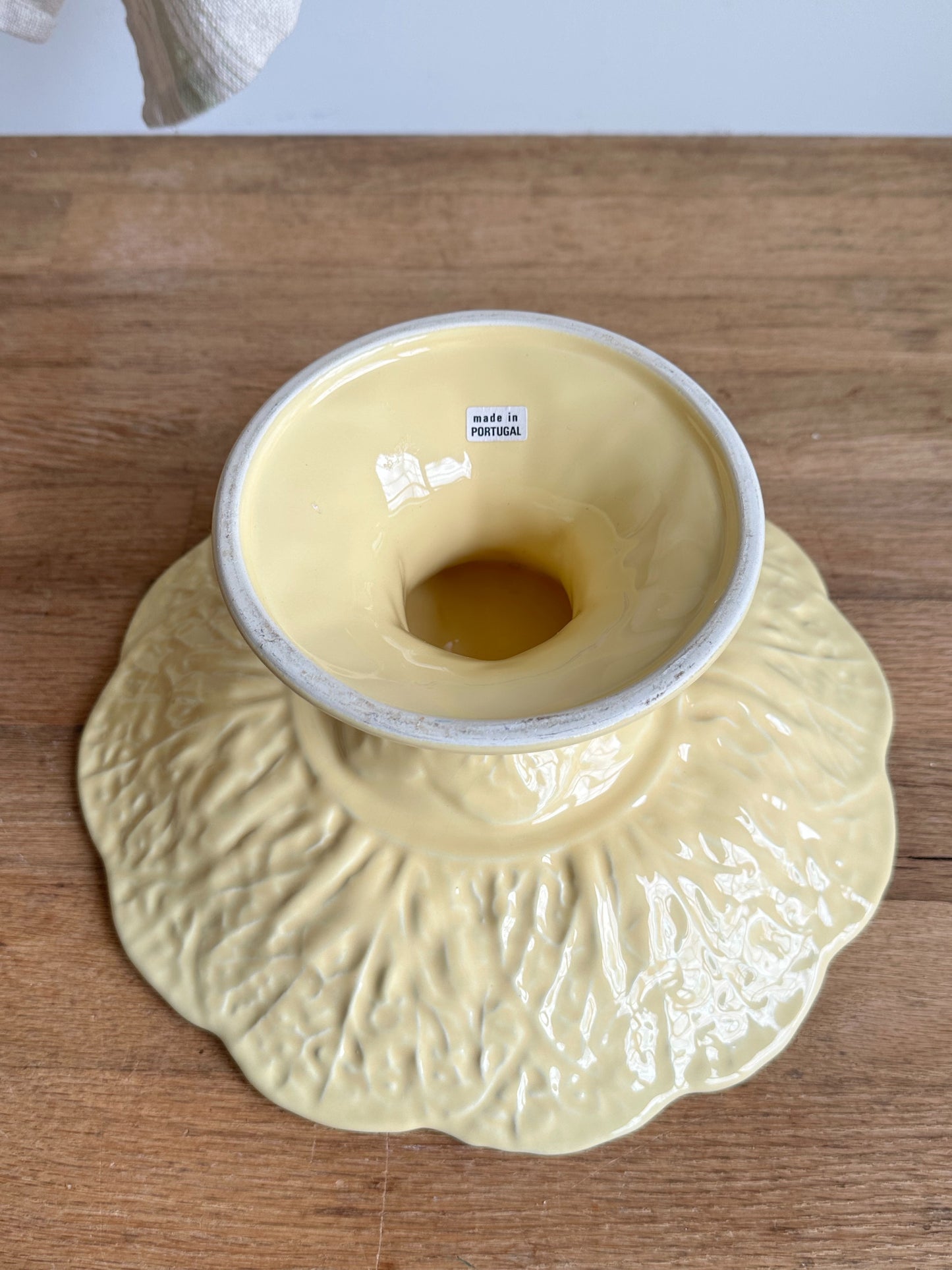 Vintage Yellow Cabbageware Compote