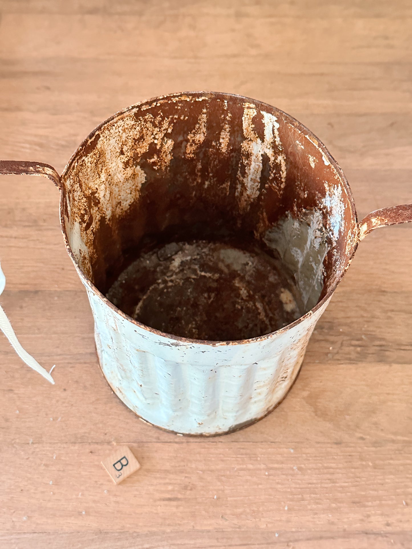 Vintage Tin Cemetery Basket