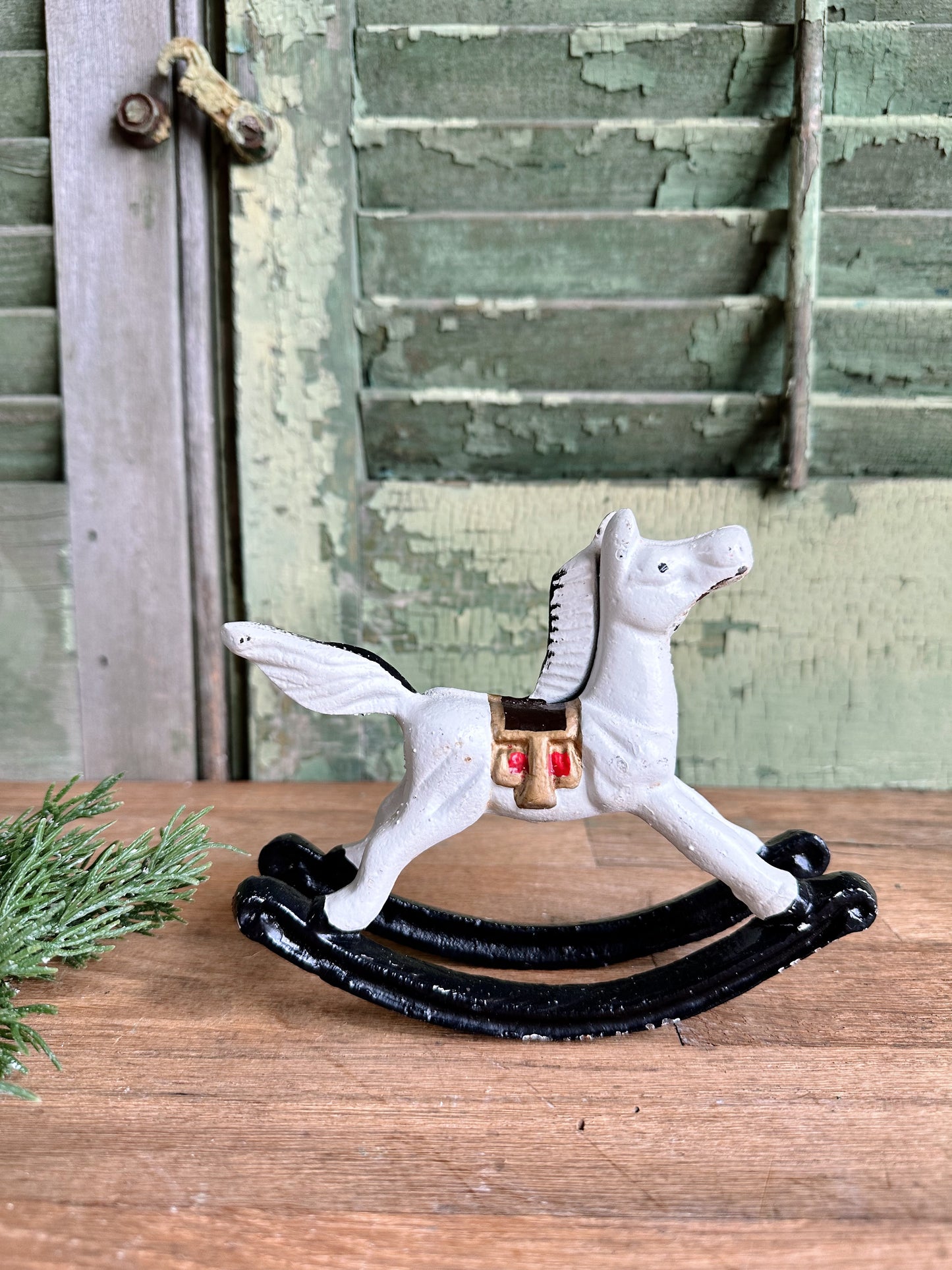 Vintage Cast Iron Rocking Horse