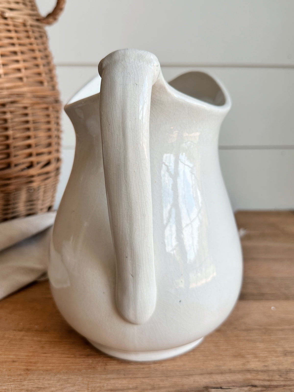 Antique American W.C. Co Ironstone Pitcher