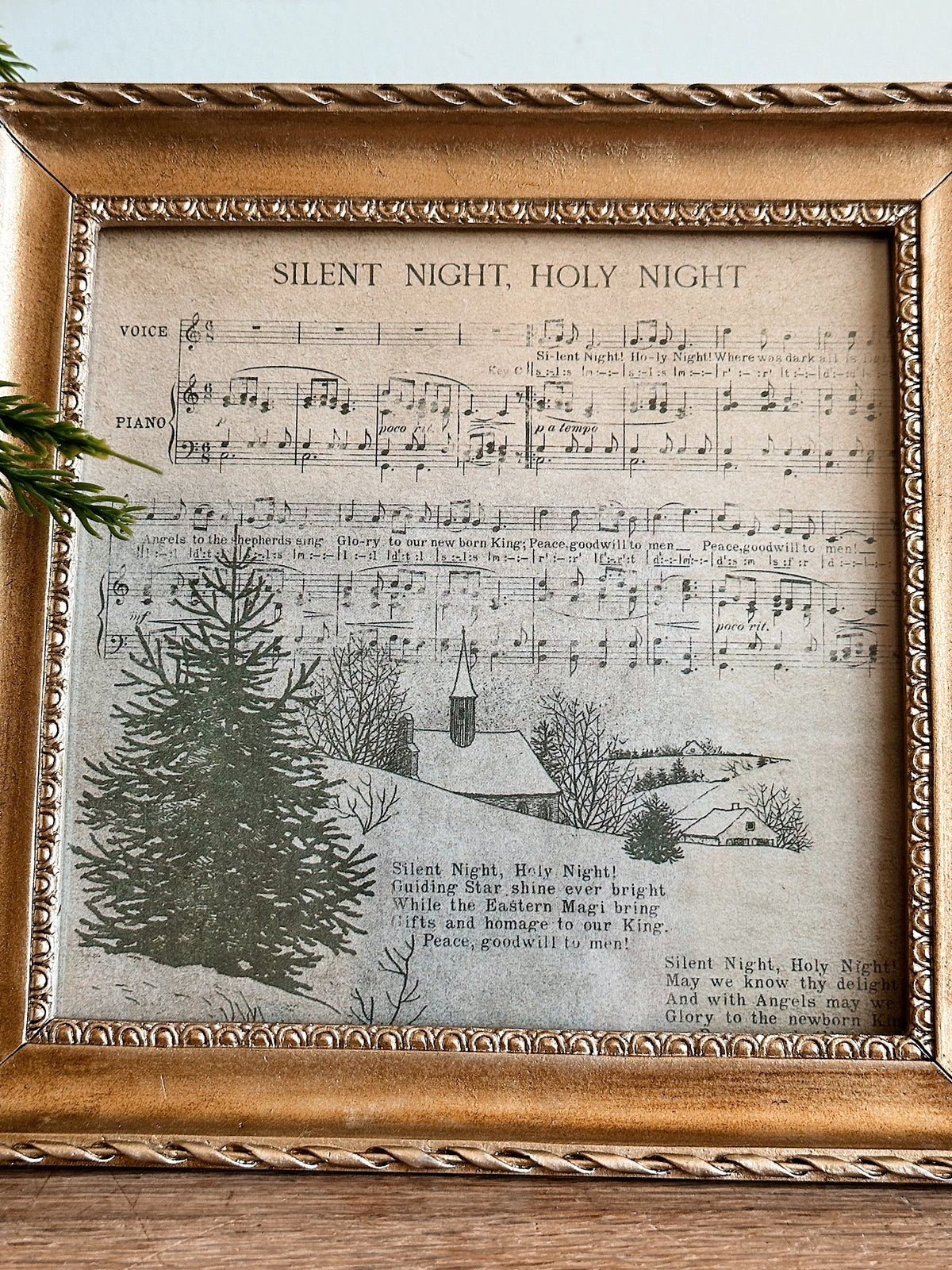 Framed Silent Night Sheet Music
