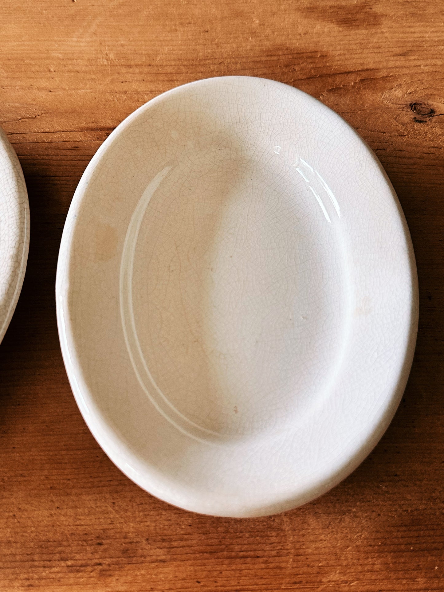 Stack of Four Chunky Ironstone Oval Plates