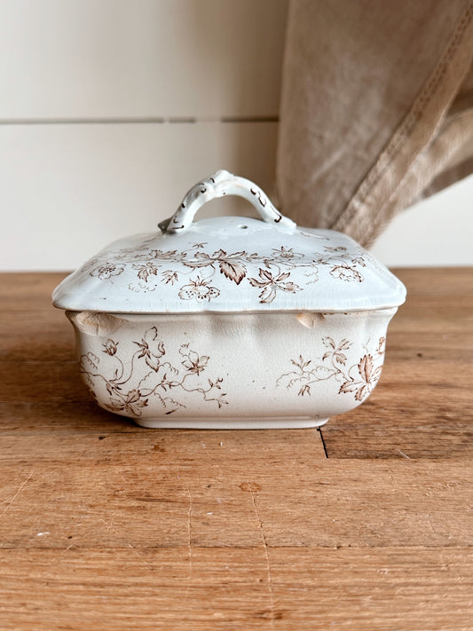 Antique WH Pearl & Co Covered Soap Dish with Drain Plate