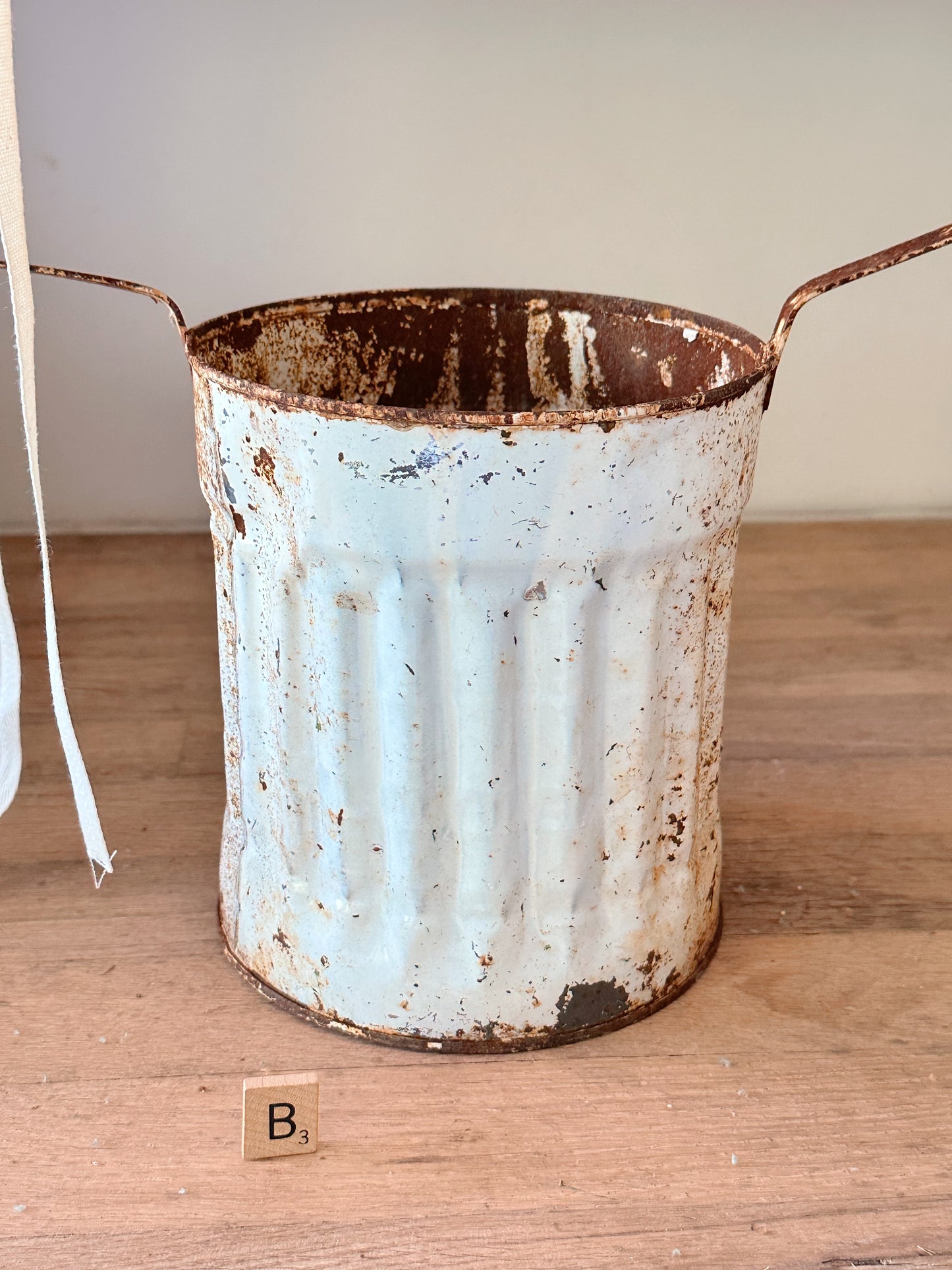 Vintage Tin Cemetery Basket