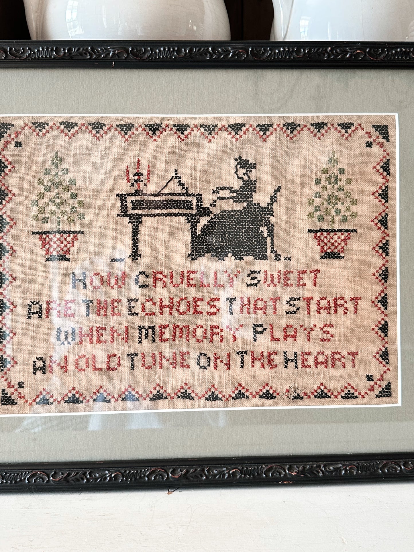 Professionally Framed & Matted Vintage Needle Work
