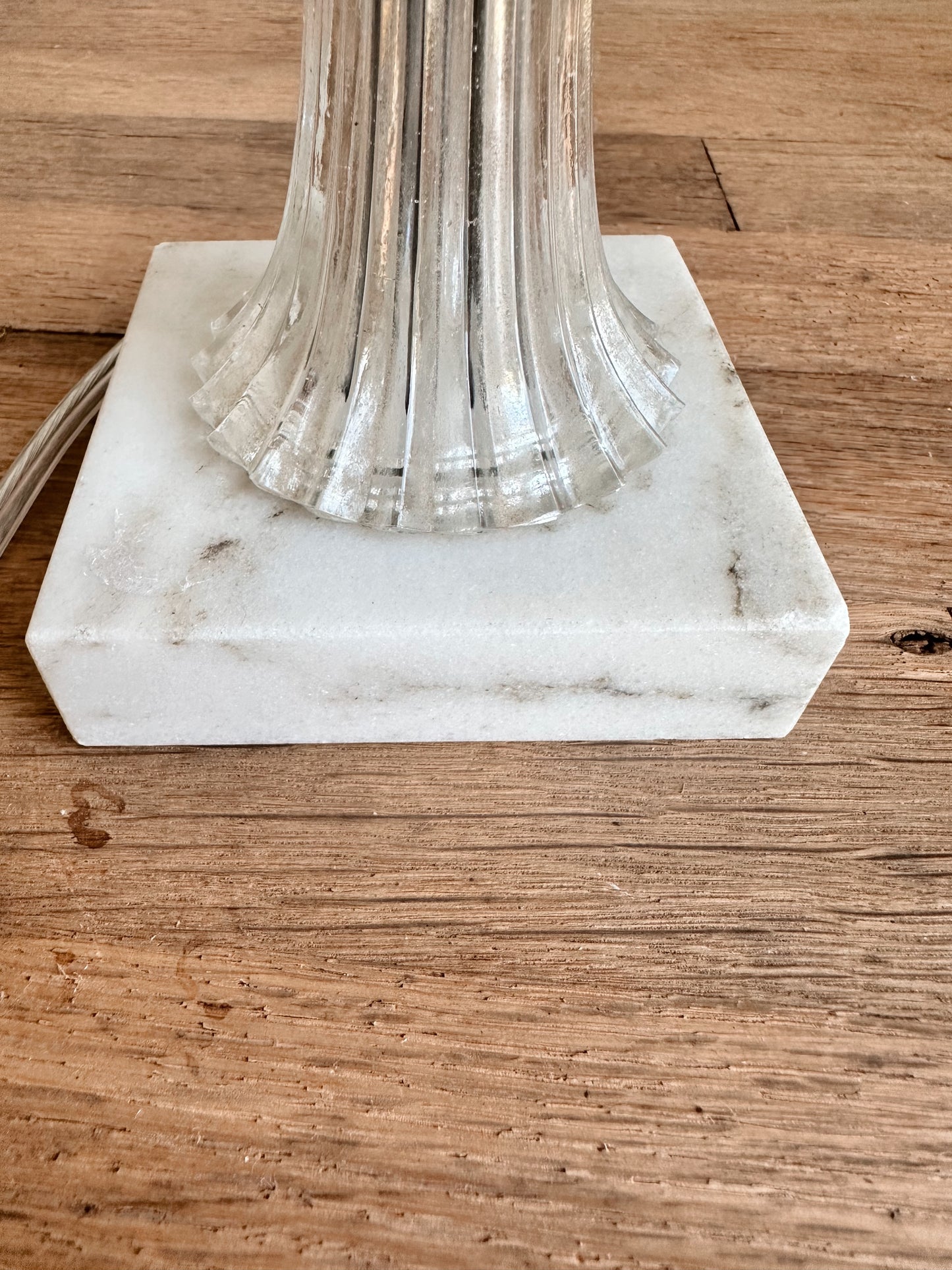 Vintage Hobnail & Marble Lamp