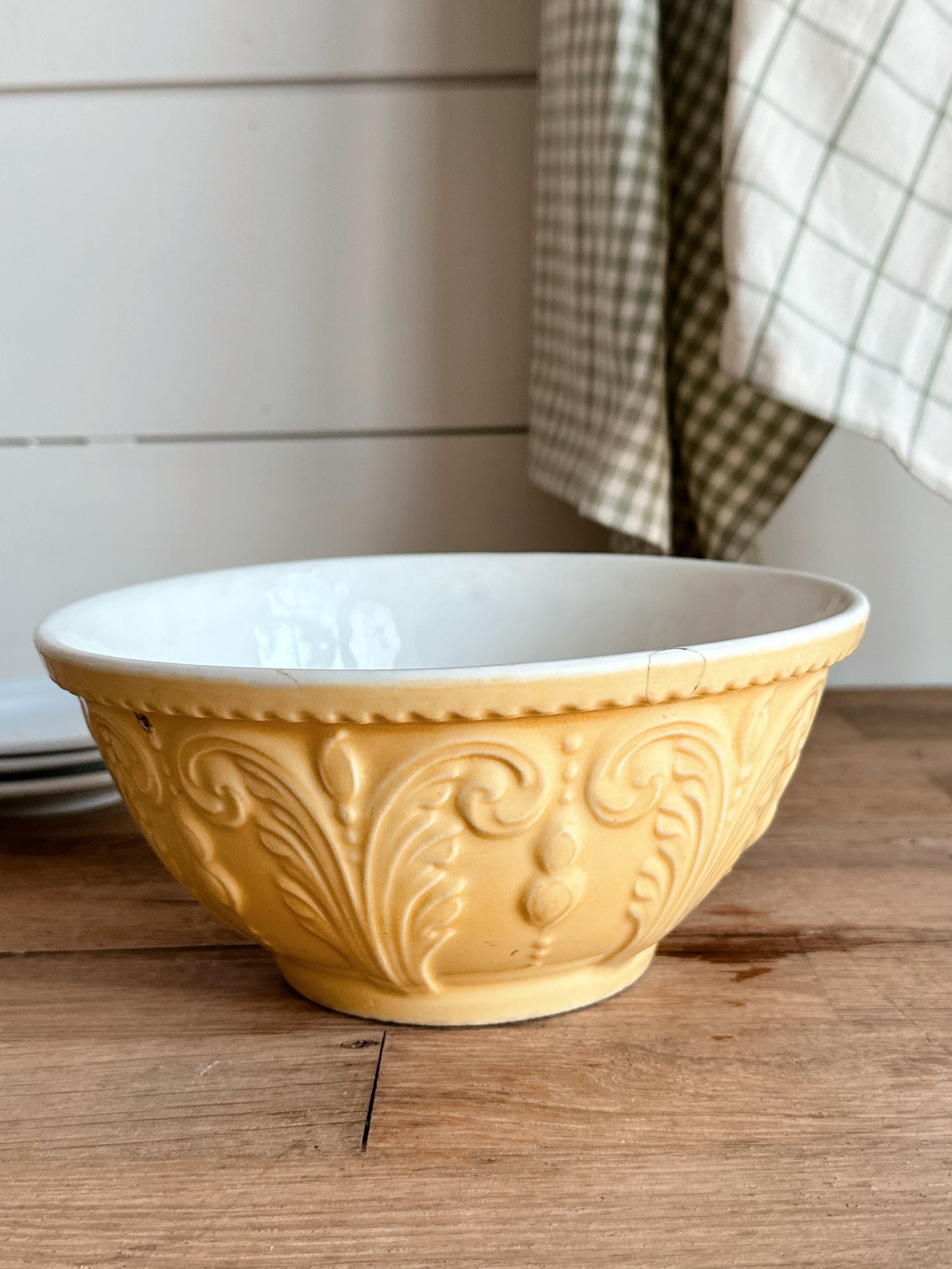 Vintage Yellow Stoneware Bowl