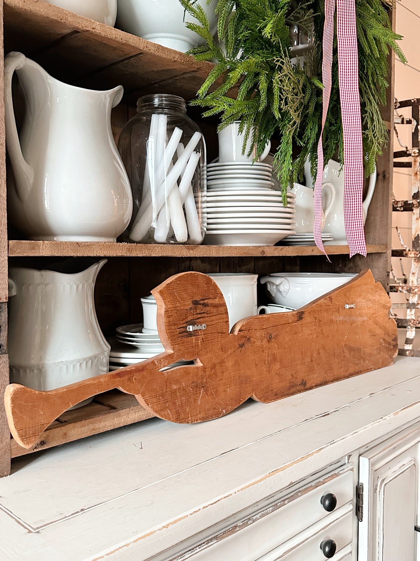 Vintage Wooden Angel Wall Hanging