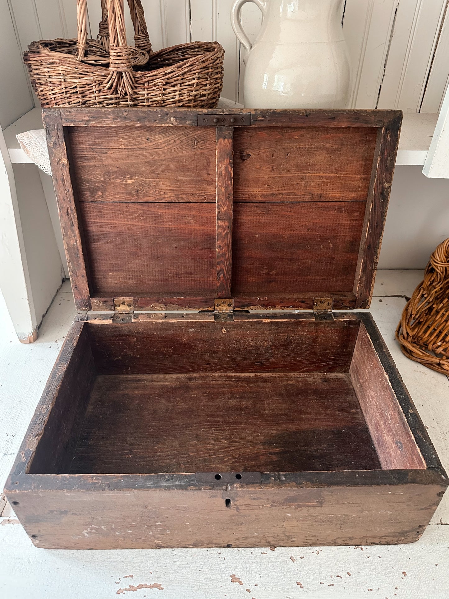 Vintage Hand Painted Wooden Box