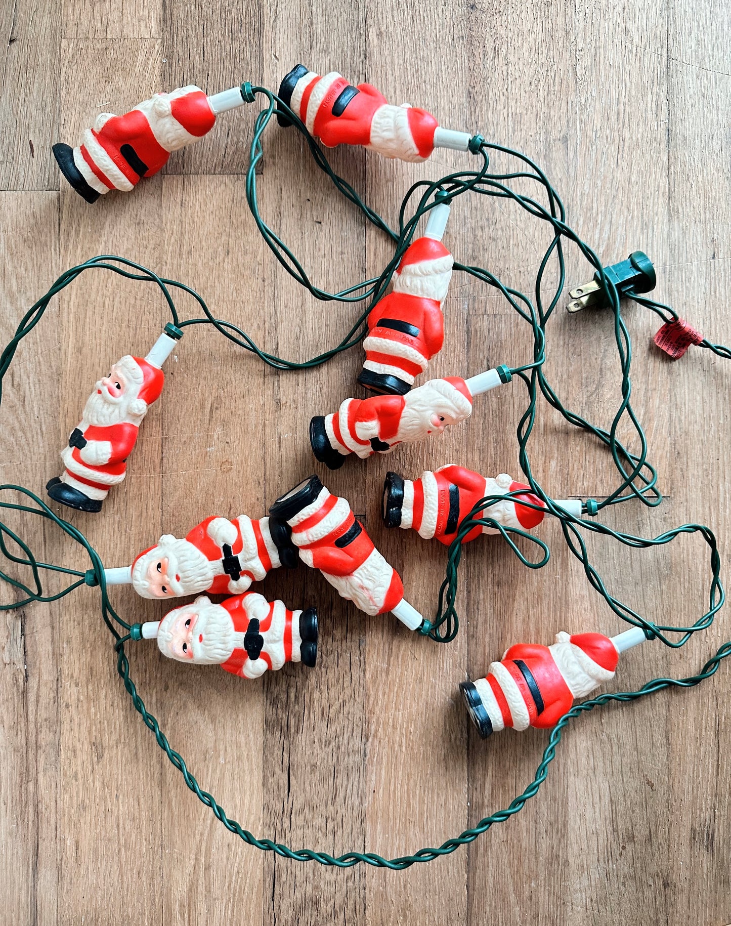 Vintage Blow Mold Santa String Lights