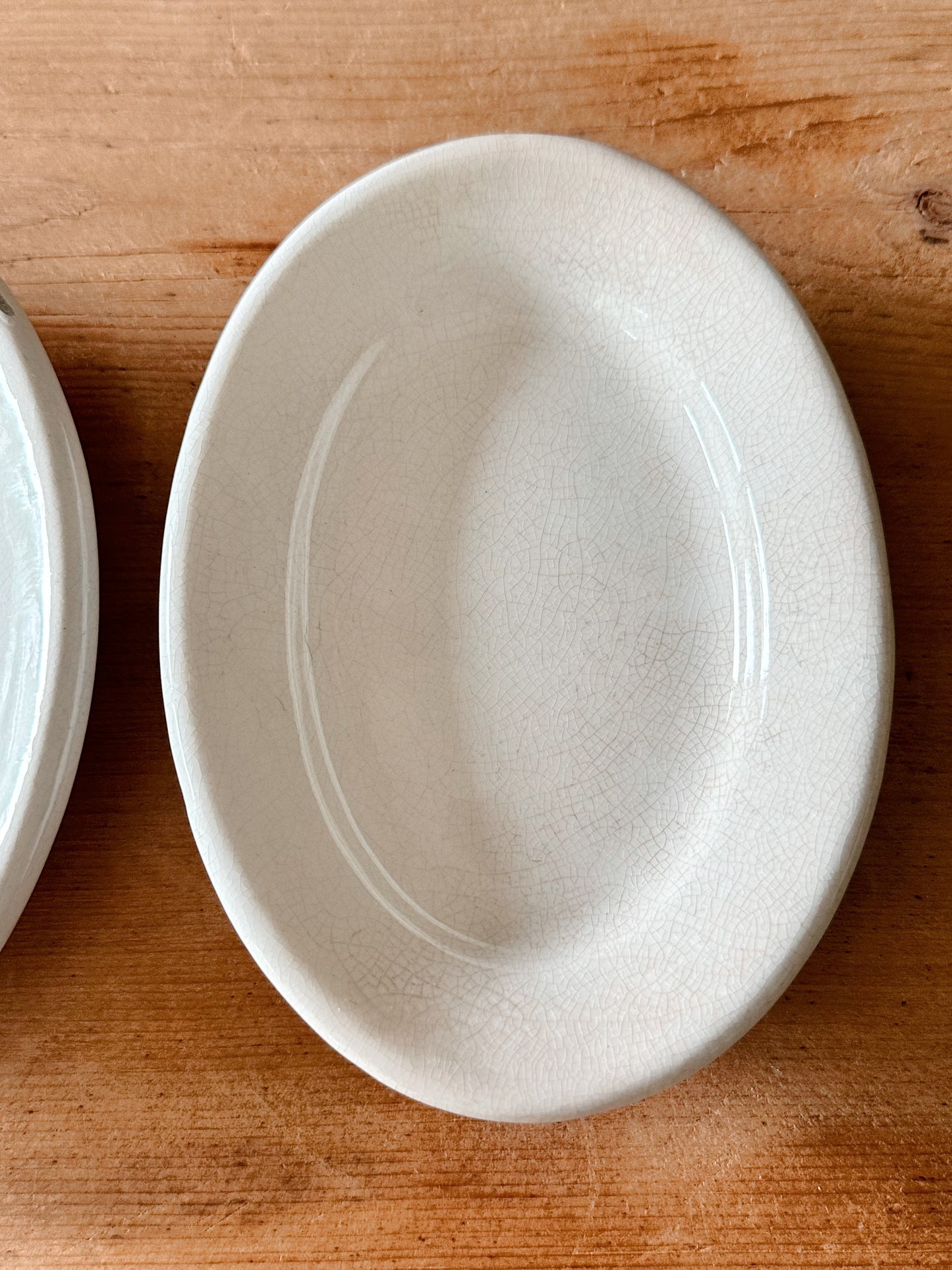 Stack of Four Chunky Ironstone Oval Plates