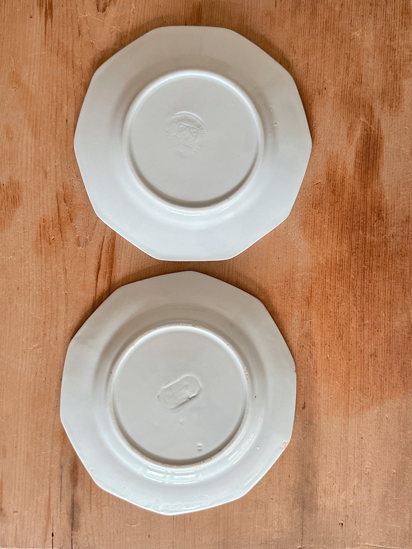 Stack of Five Ironstone Dessert Plates