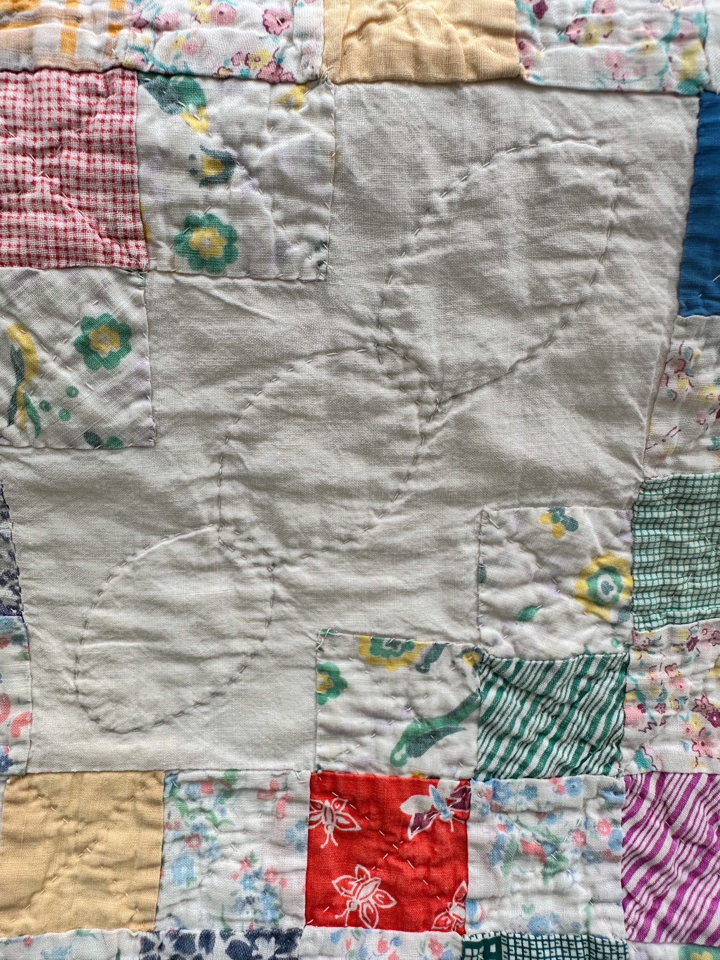 Vintage Snowball Variation Crib Quilt