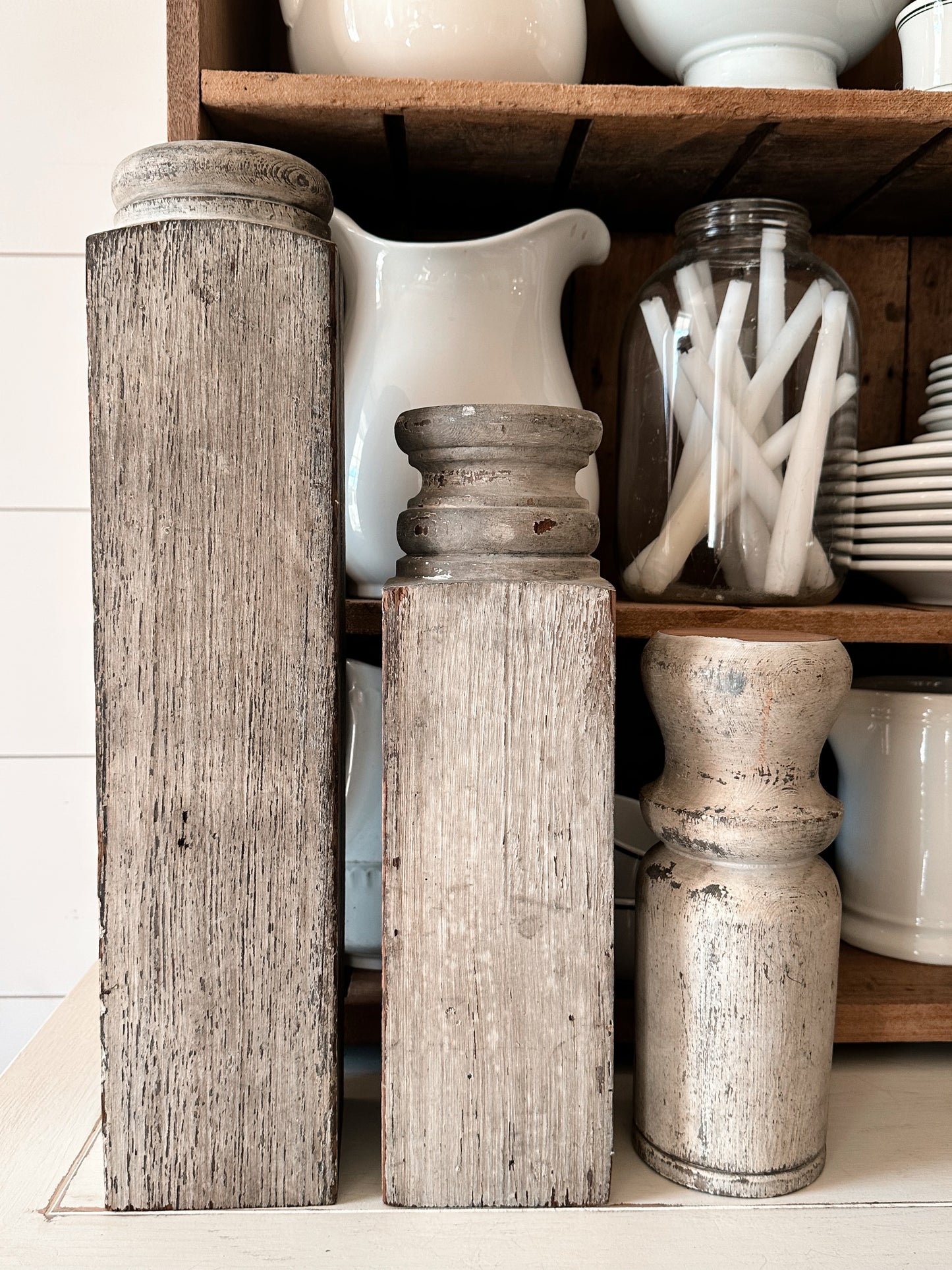 Set of Three Large Porch Post Candle Holders