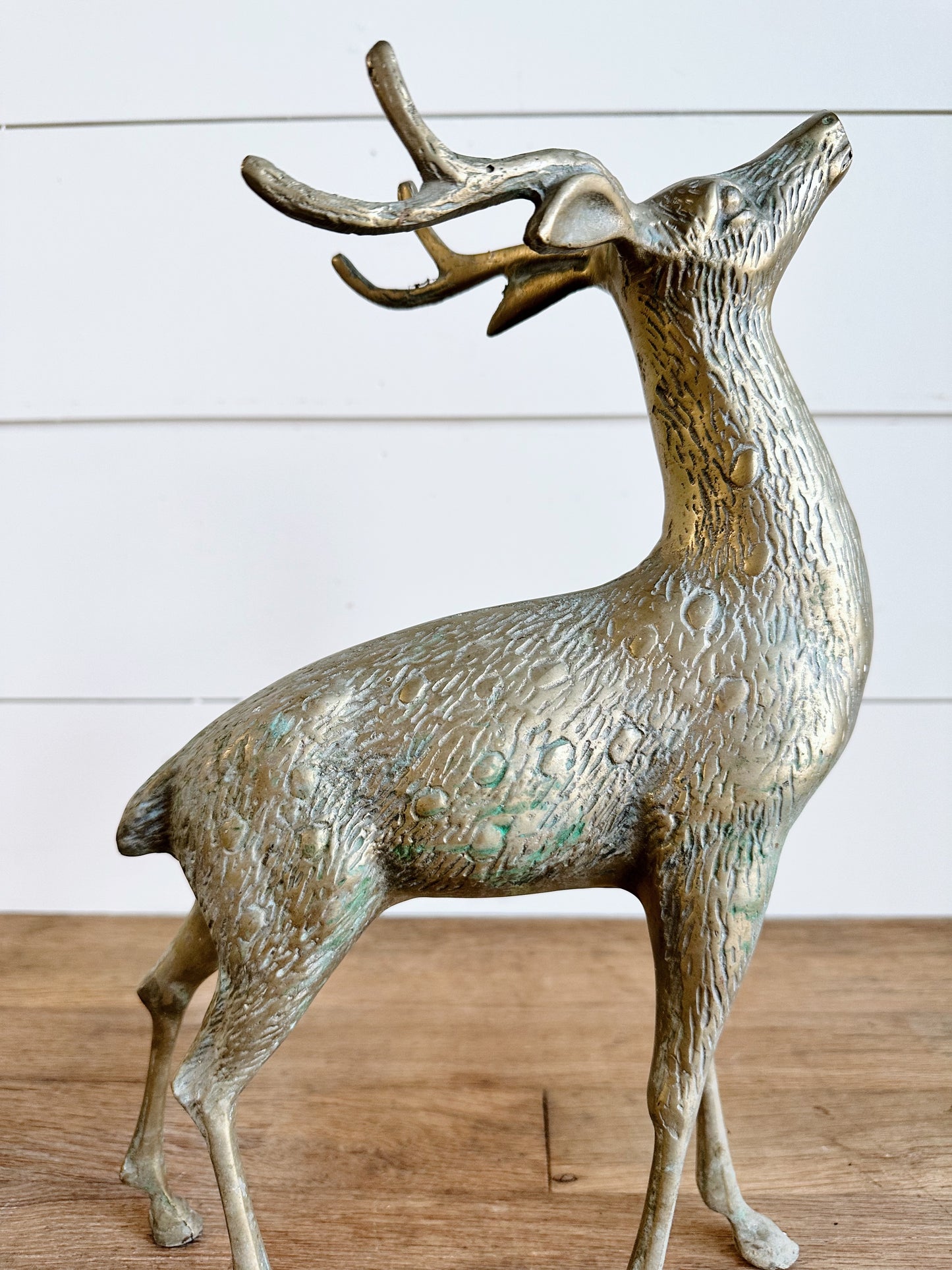 Beautiful Pair of Large Vintage Brass Deer