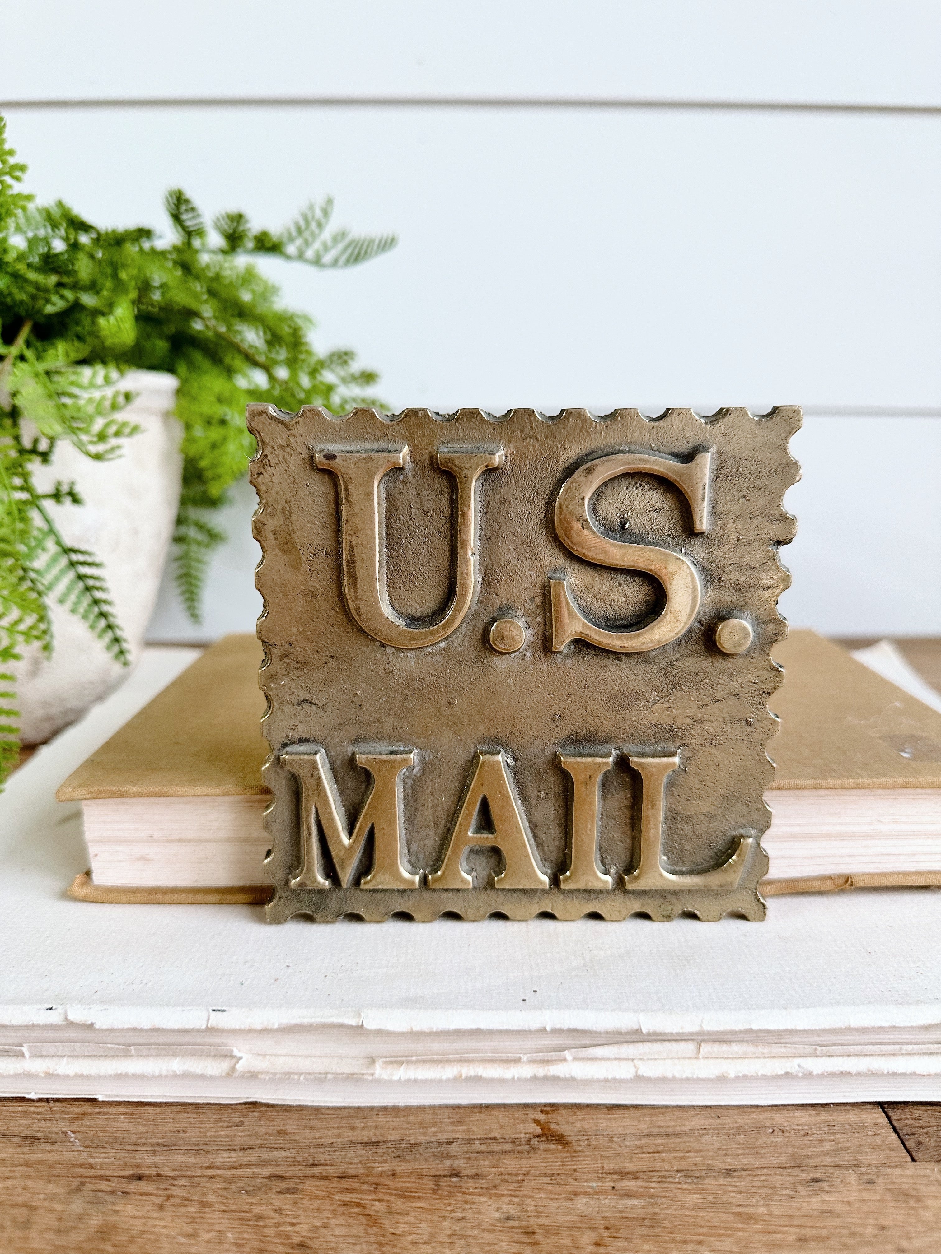 Vintage Brass US Mail Decor