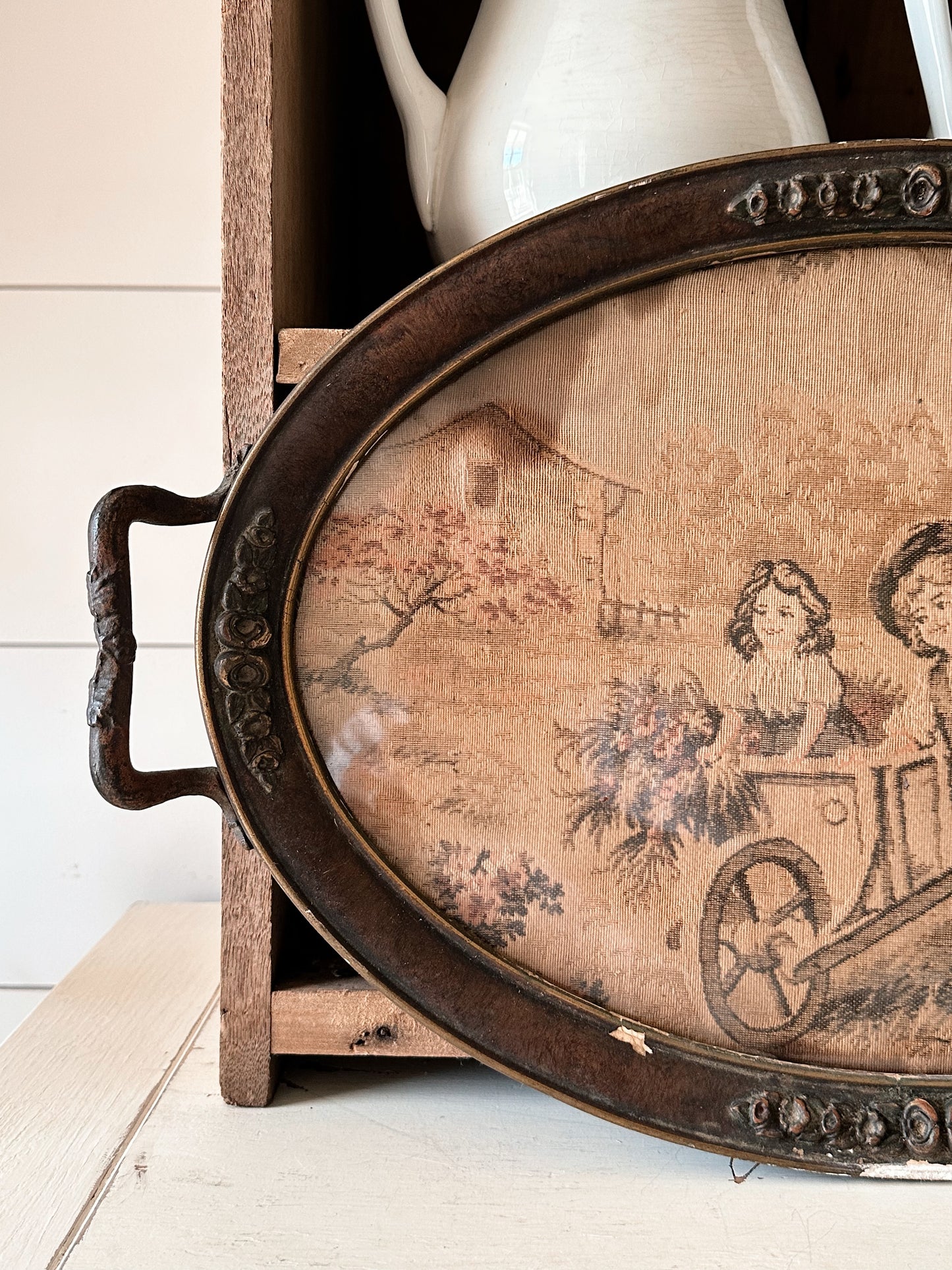 Unique Vintage Tapestry Tray