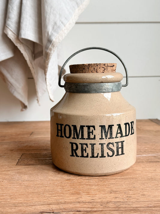 Vintage Stoneware Relish Crock, Made in England