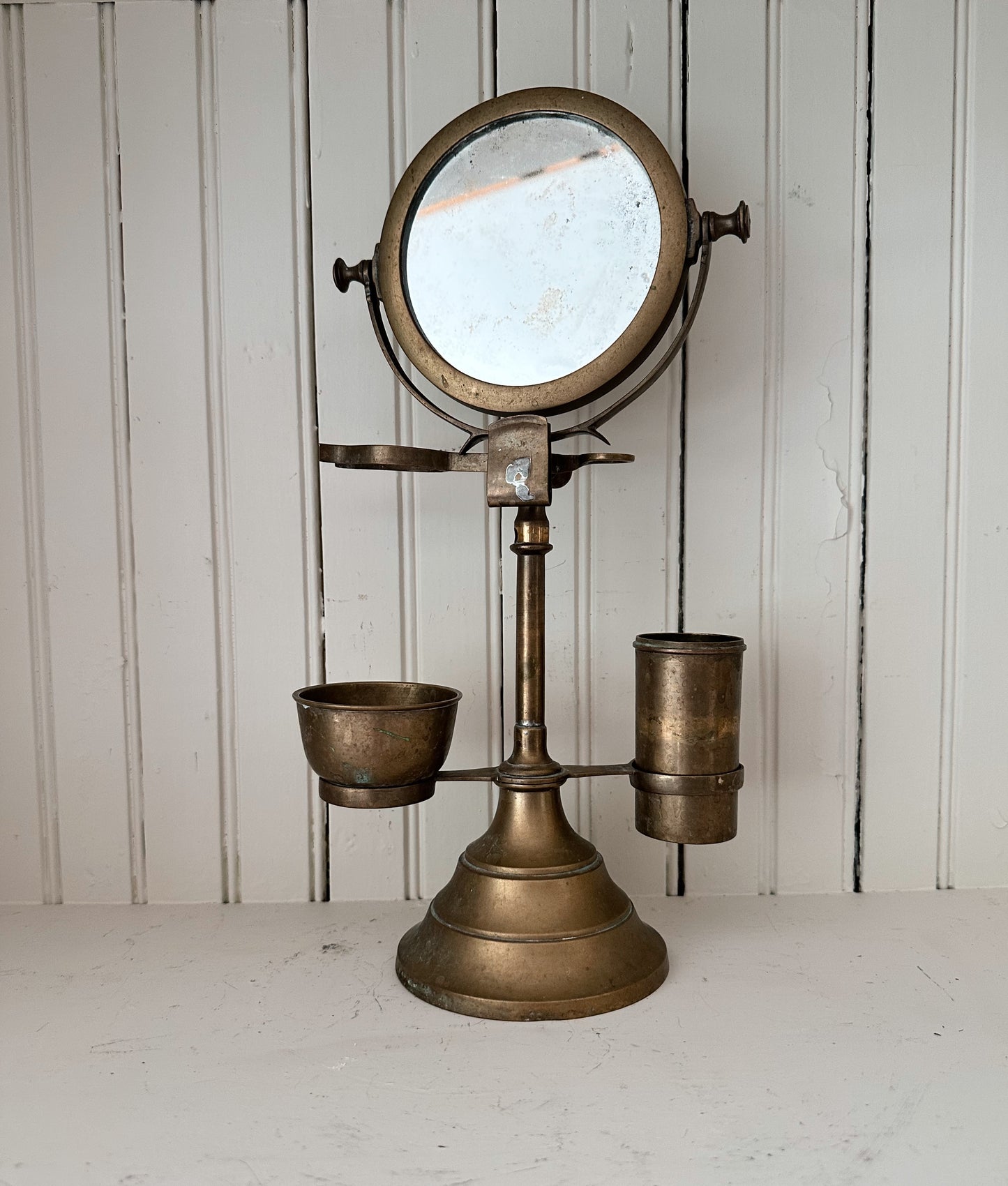 Antique Brass Shaving Mirror