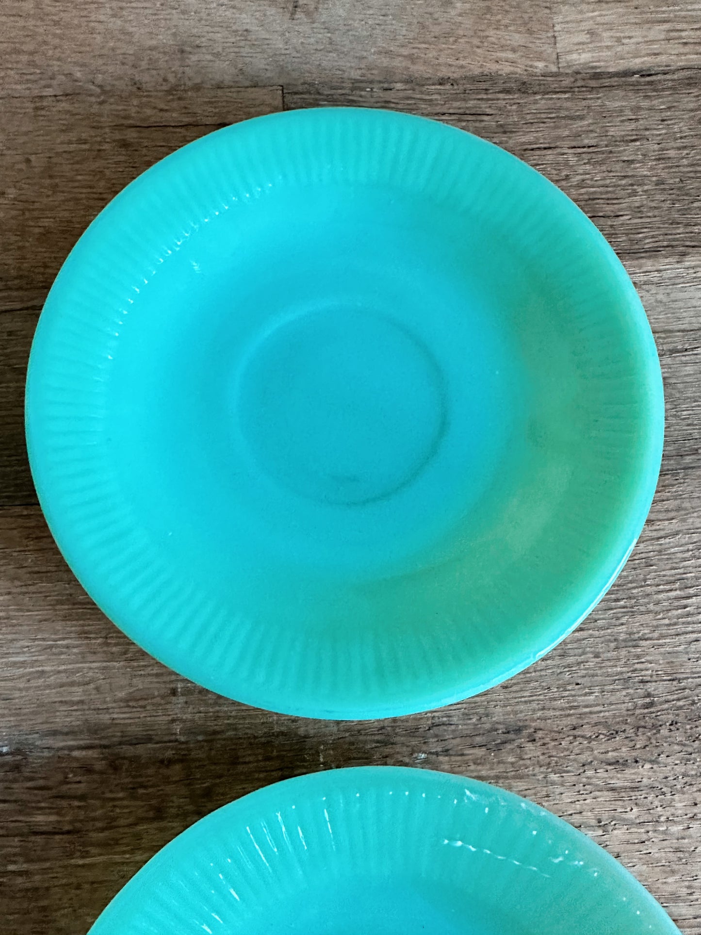 Set of Four Vintage Jadeite Saucers