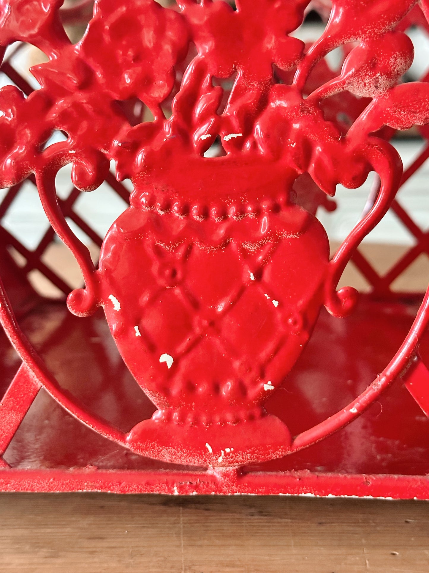 Vintage Metal Basket, Tree Holder