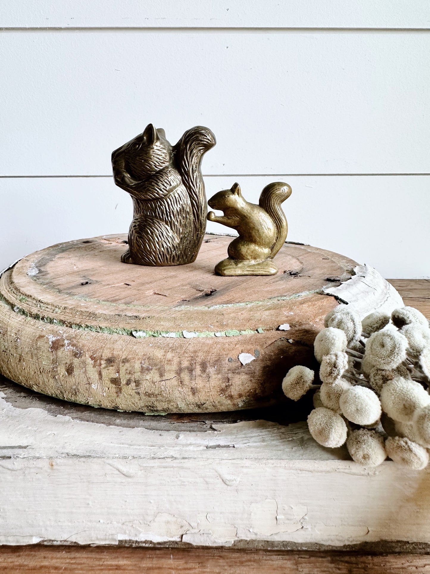 Pair of Vintage Brass Squirrels