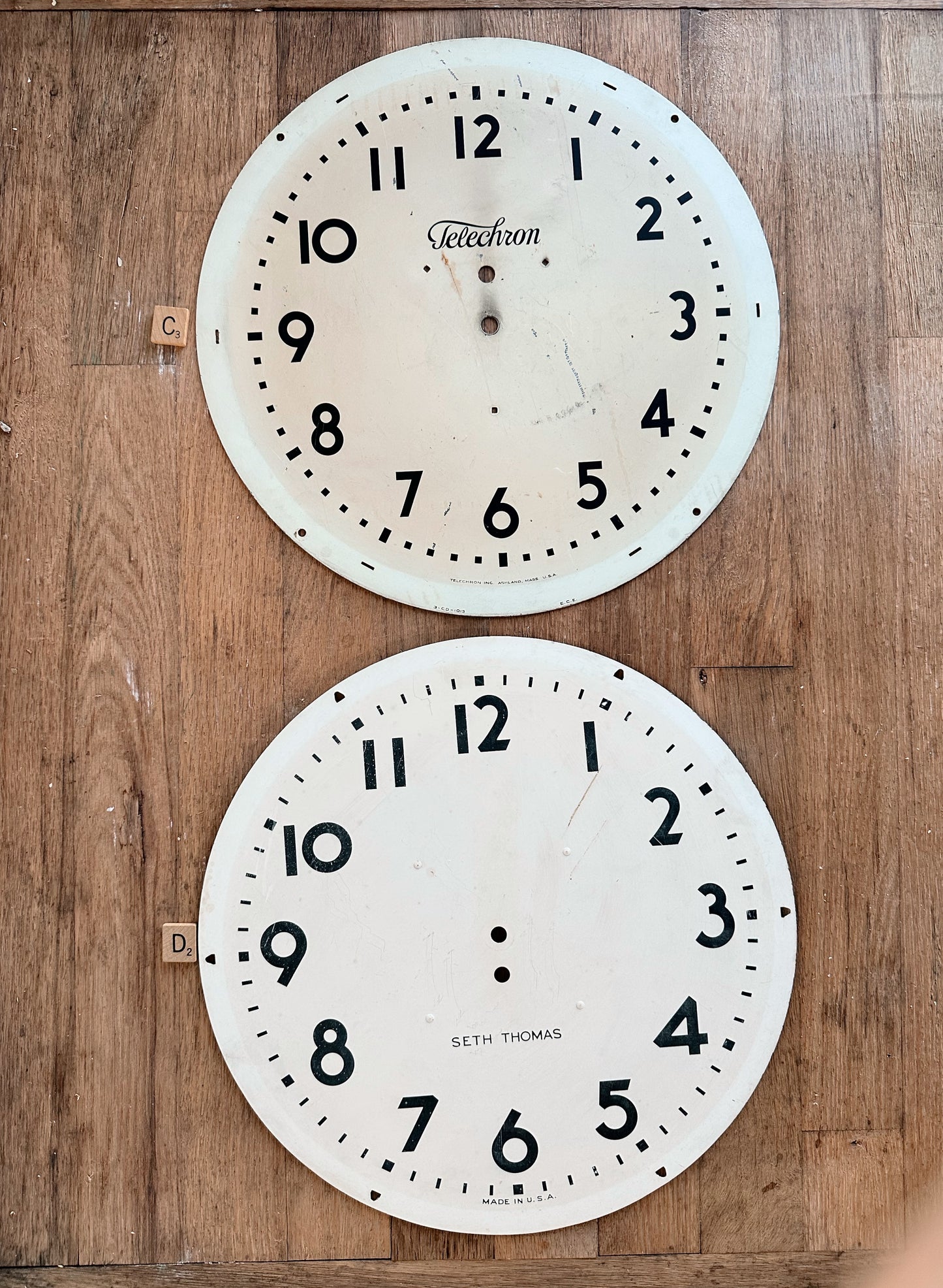 Large Vintage Clock Faces